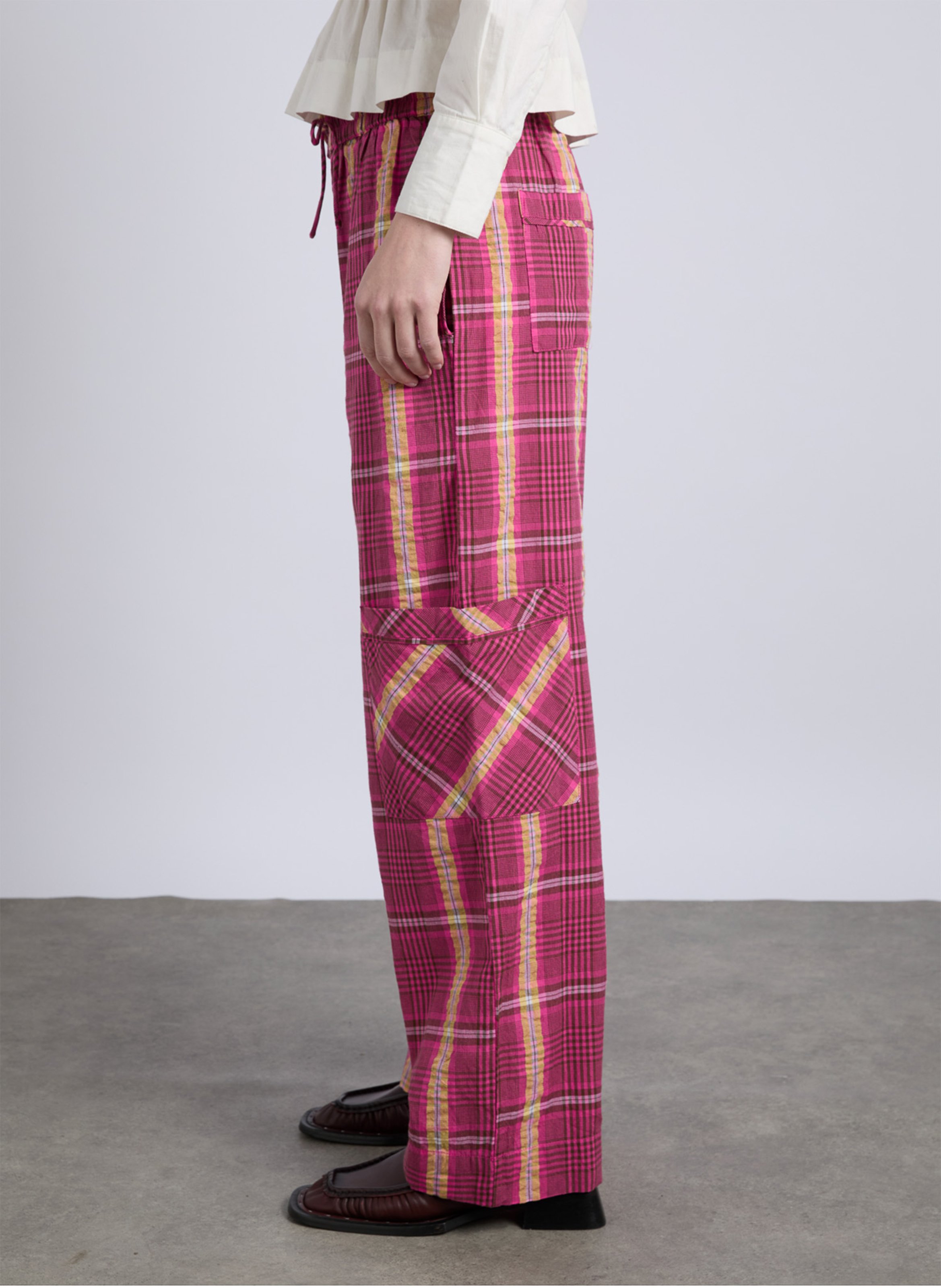 High-waisted straight patterned pants DAMSON MADDER Pink