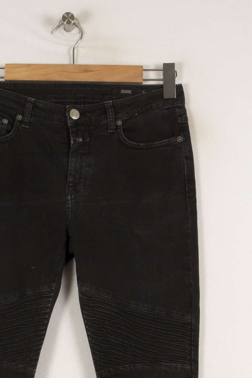 Cropped slim jeans with studs CLOSED - Seconde Main Black