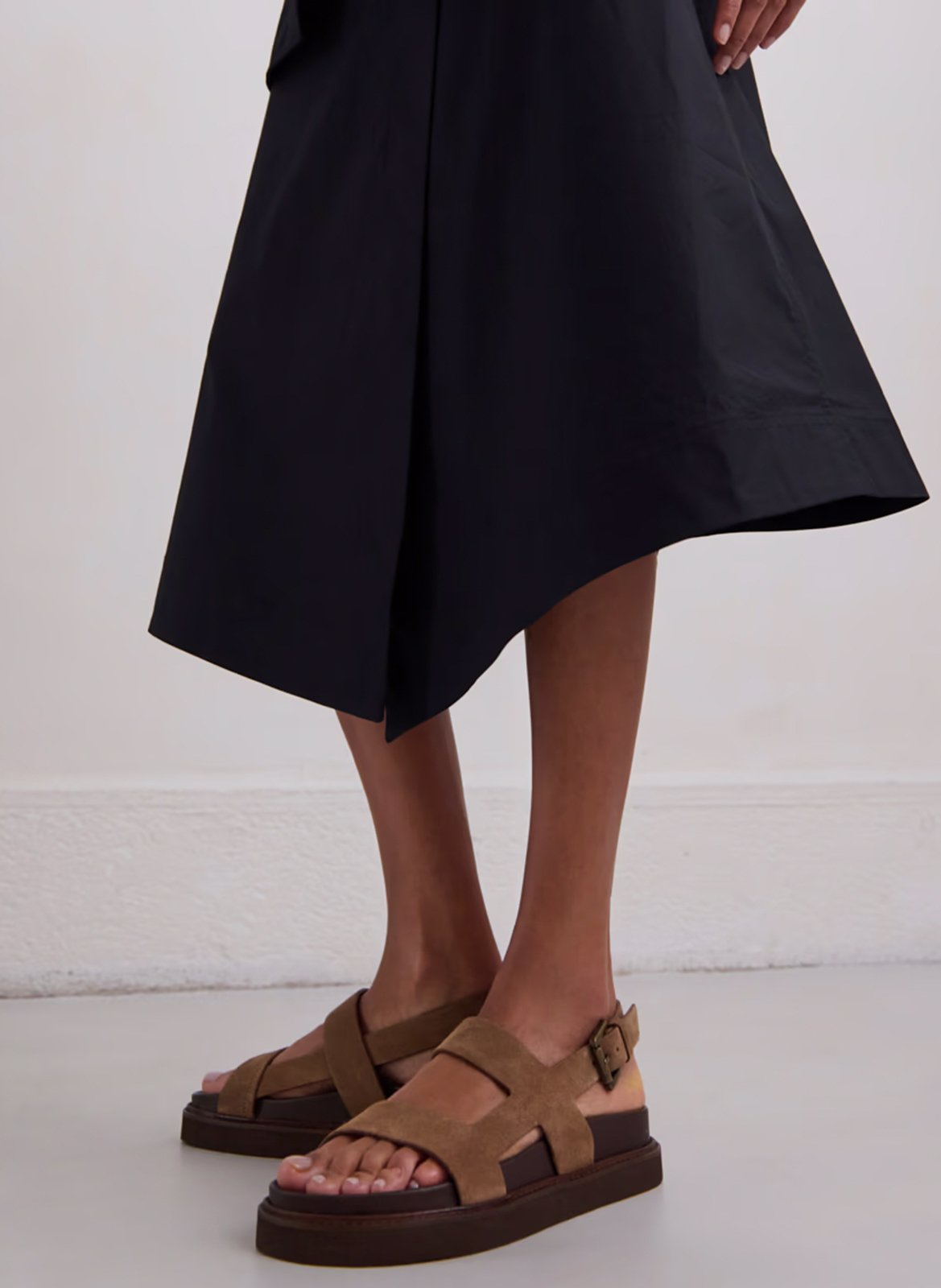 Sandales compensées en cuir JONAK Marron