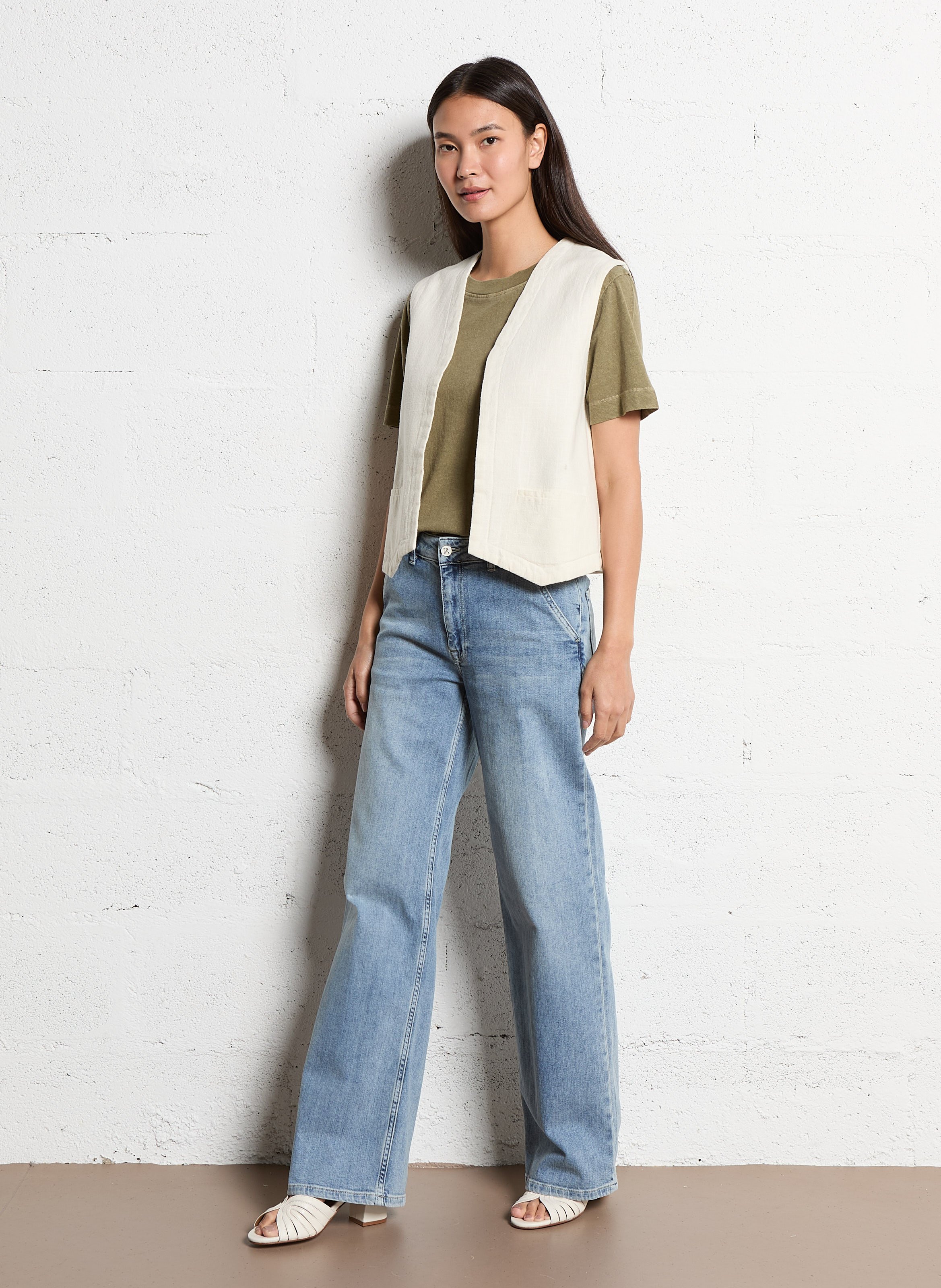 Flat leather mules BOBBIES White