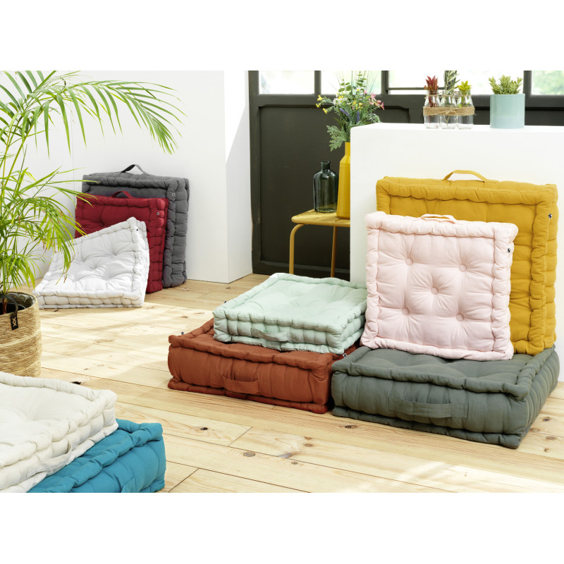 Water-repellent outdoor floor cushion L'EFFET PAPILLON Beige