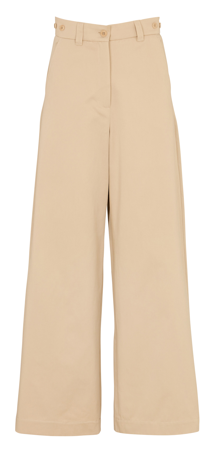 Wijde hoge taille broek in effen katoen MAX MARA WEEK END Beige