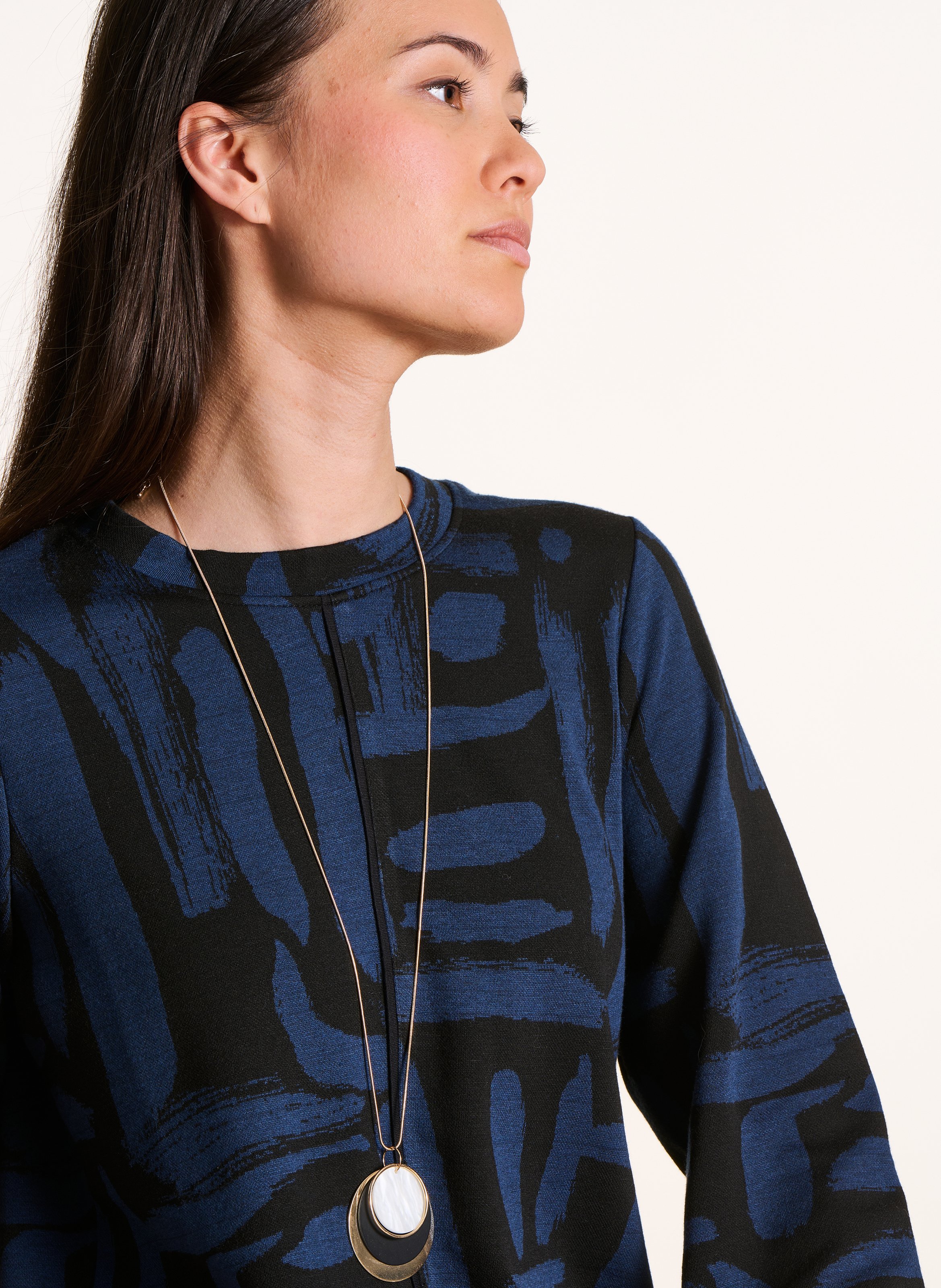 Robe courte col rond imprimé LA FEE MARABOUTEE Multicolore