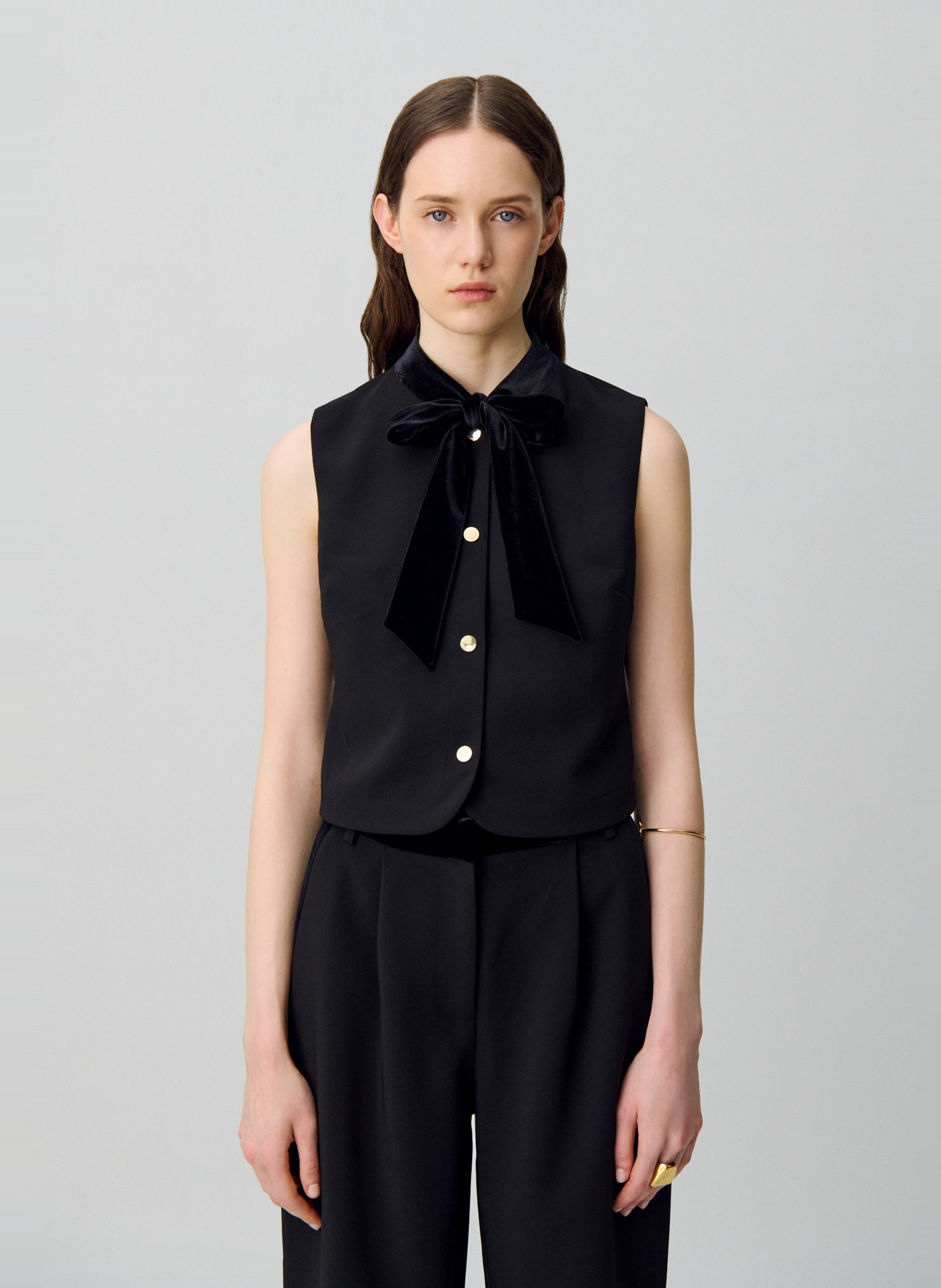 Gilet de tailleur col rond CLAUDIE PIERLOT Noir