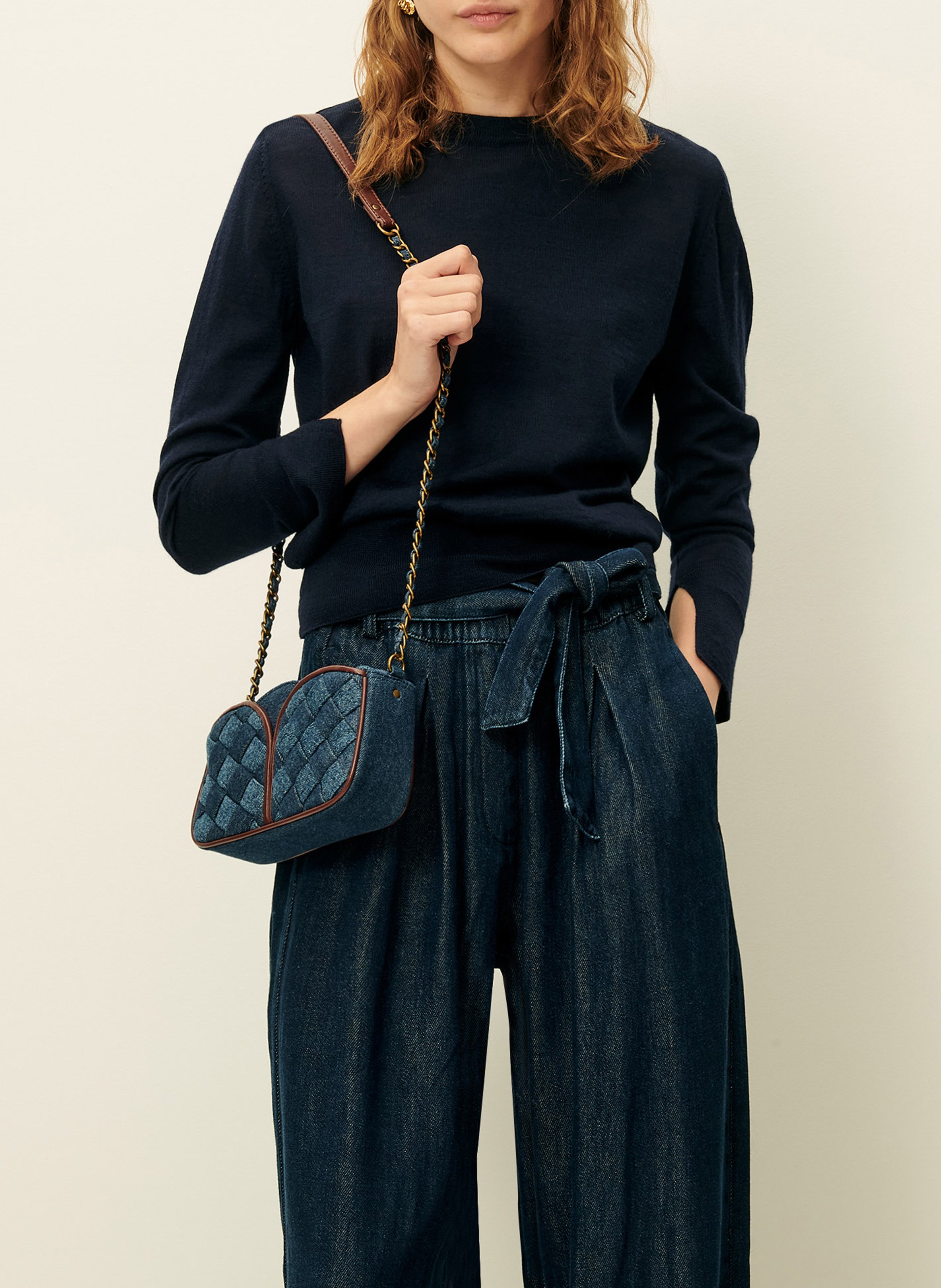 Pull col rond en laine SESSUN Bleu