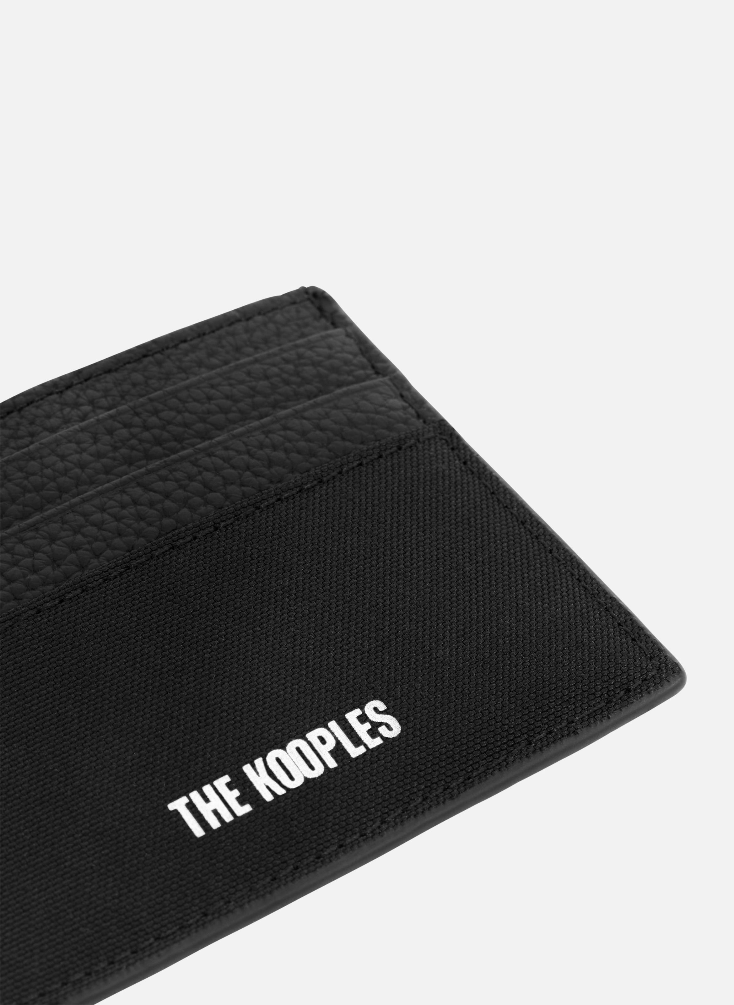 Canvas and grained leather card holder THE KOOPLES Black