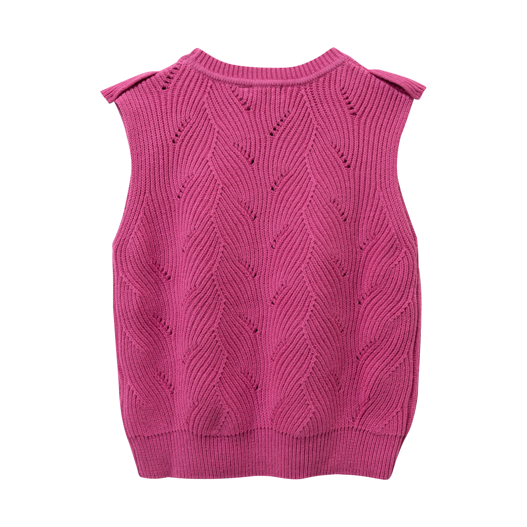 Cotton and wool sleeveless sweater with lacing IKKS JUNIOR Pink
