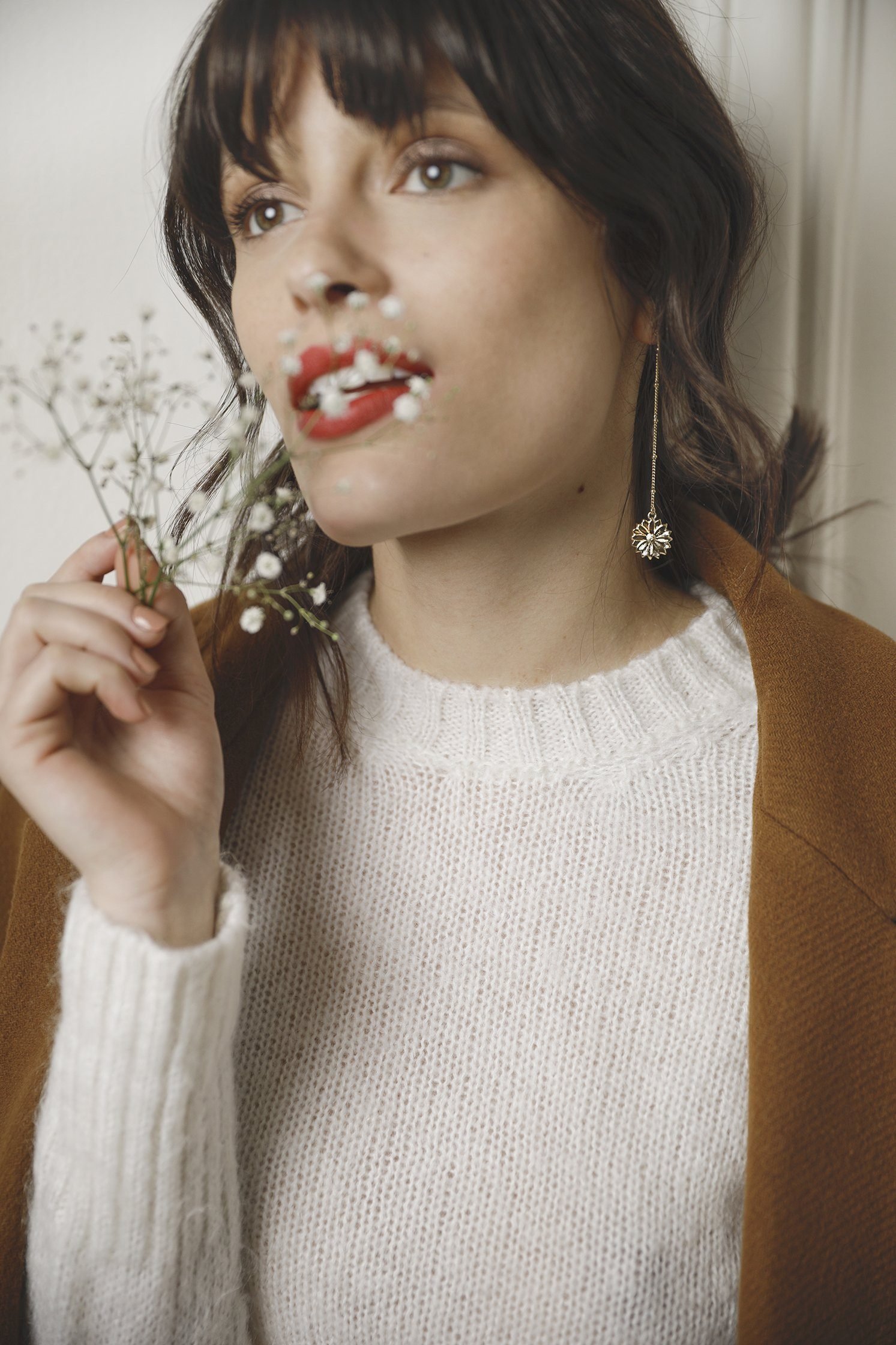 HESPÉRIS - silver-plated flower dangle earrings MONSIEUR SIMONE Silver