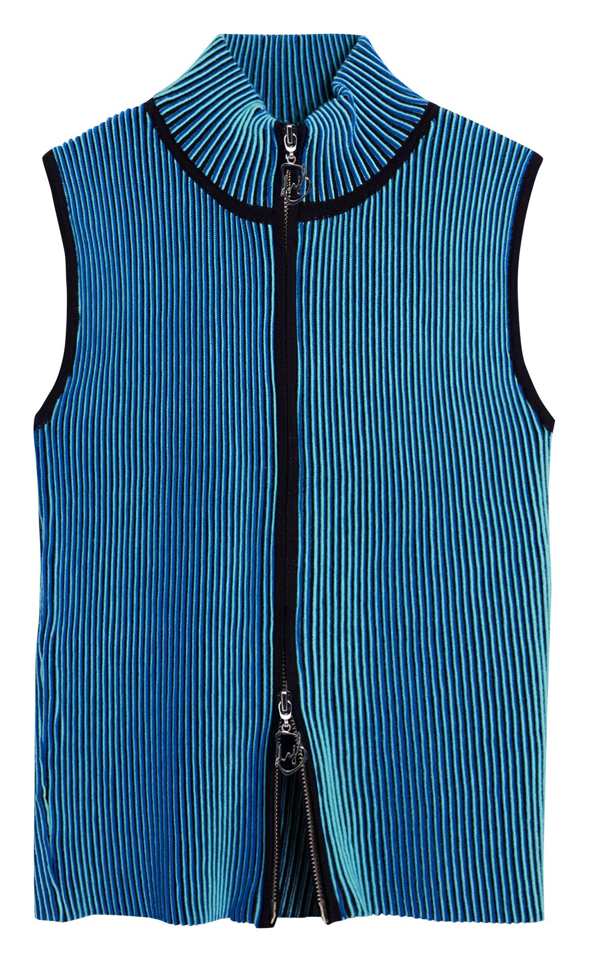 Top sans manches rayé à zip DESIGUAL Bleu