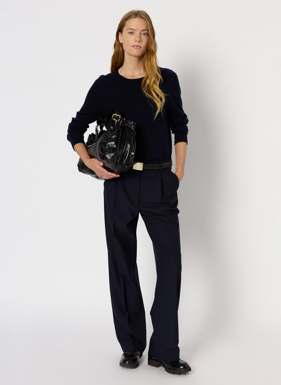 Pull col rond en laine GERARD DAREL Bleu