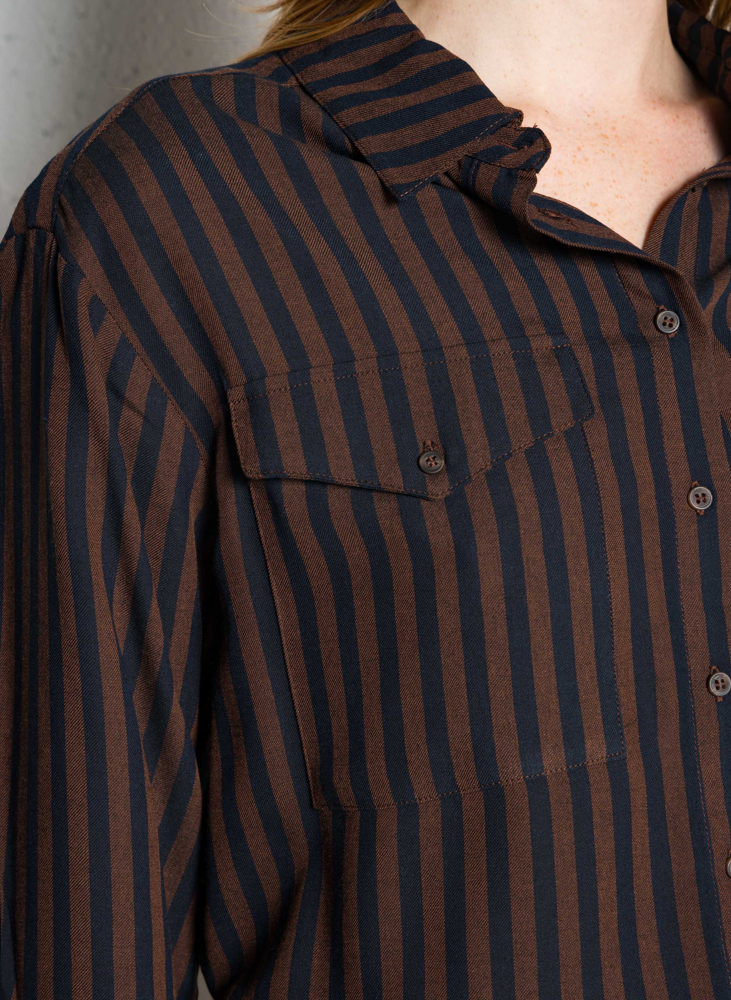 Chemise droite fluide à rayures MAISON 123 Violet