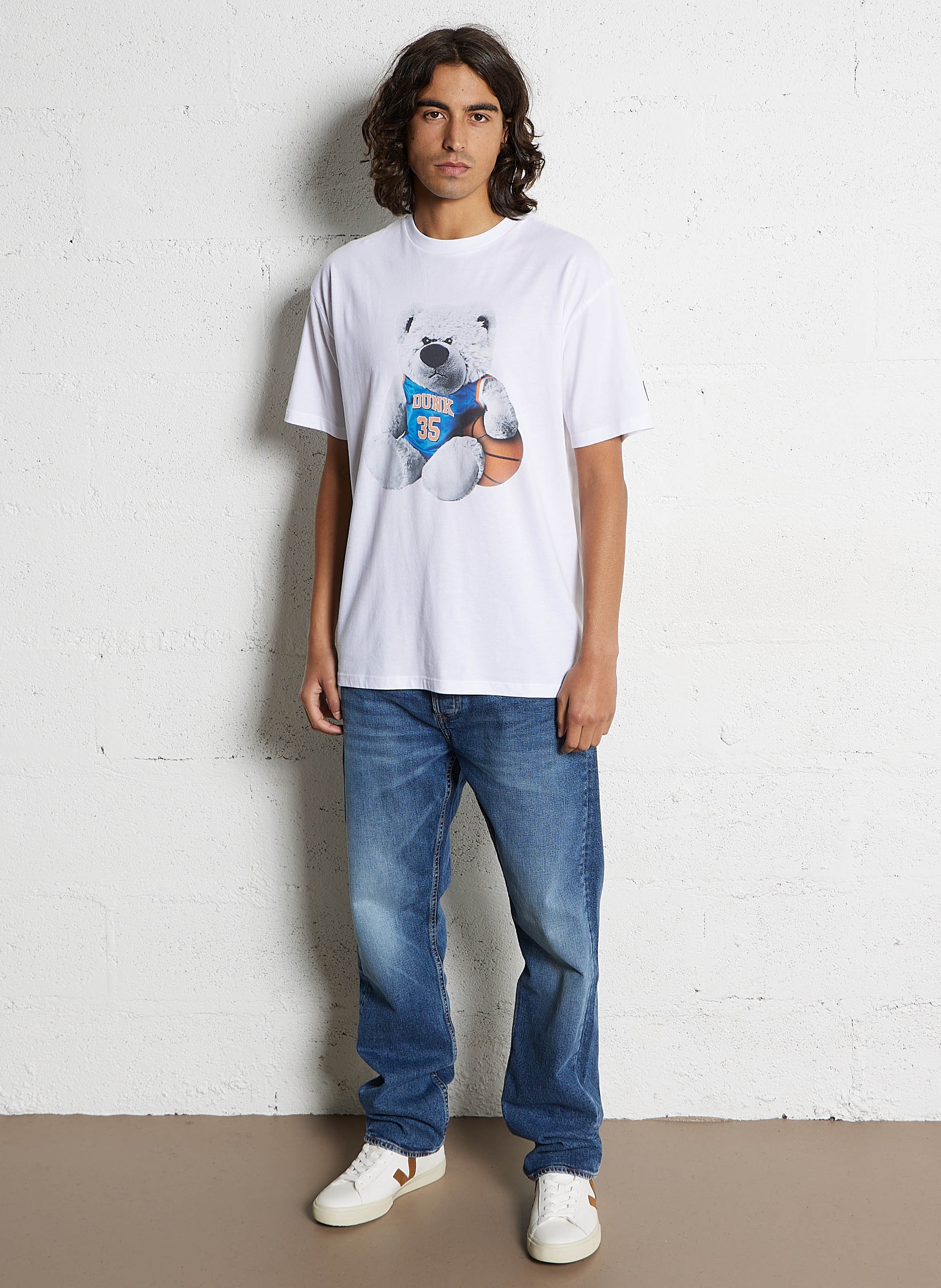 Cotton-blend wide-leg jeans LE TEMPS DES CERISES Blue