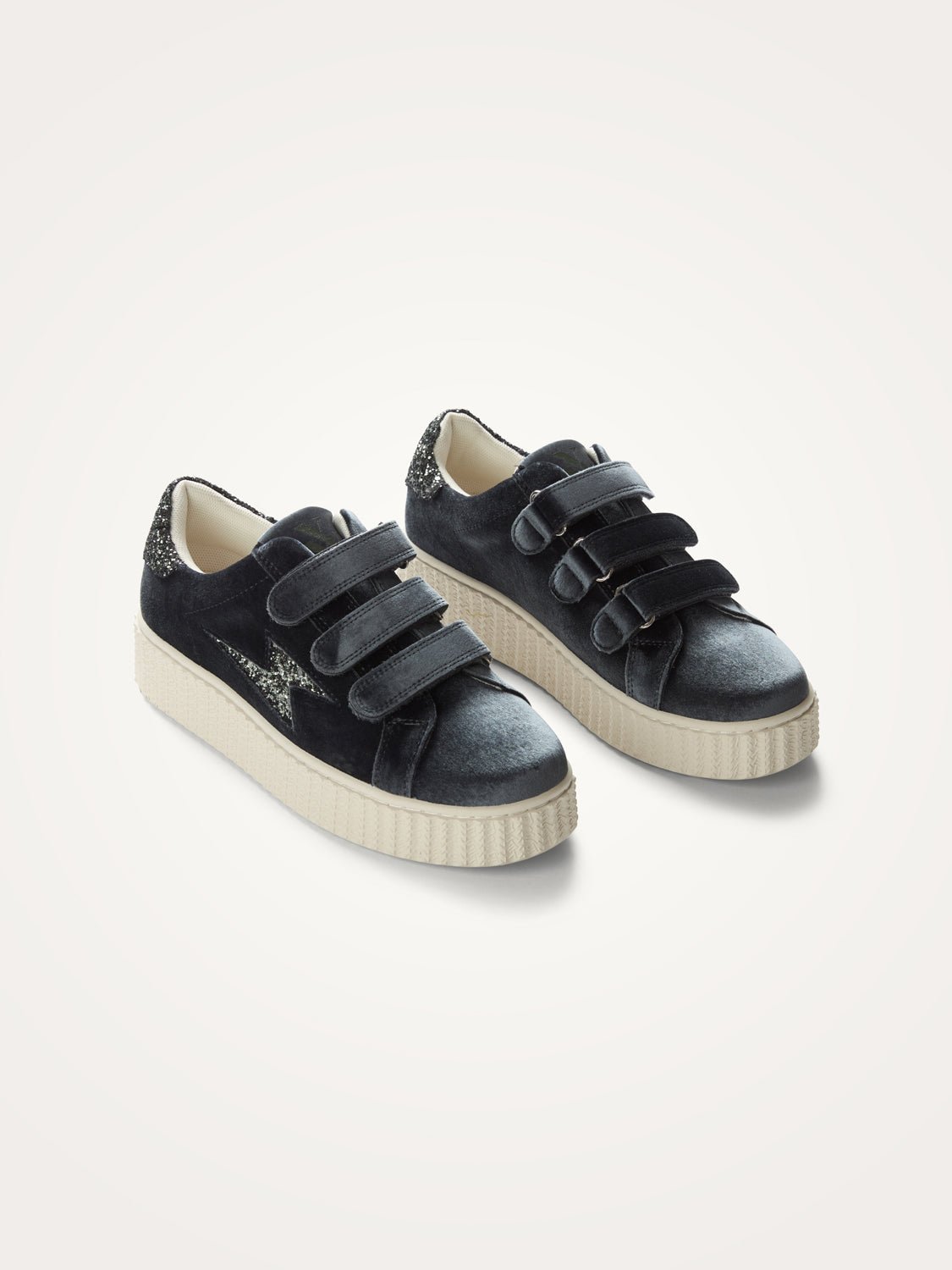 Baskets basses en velours et paillettes VANESSA WU Noir