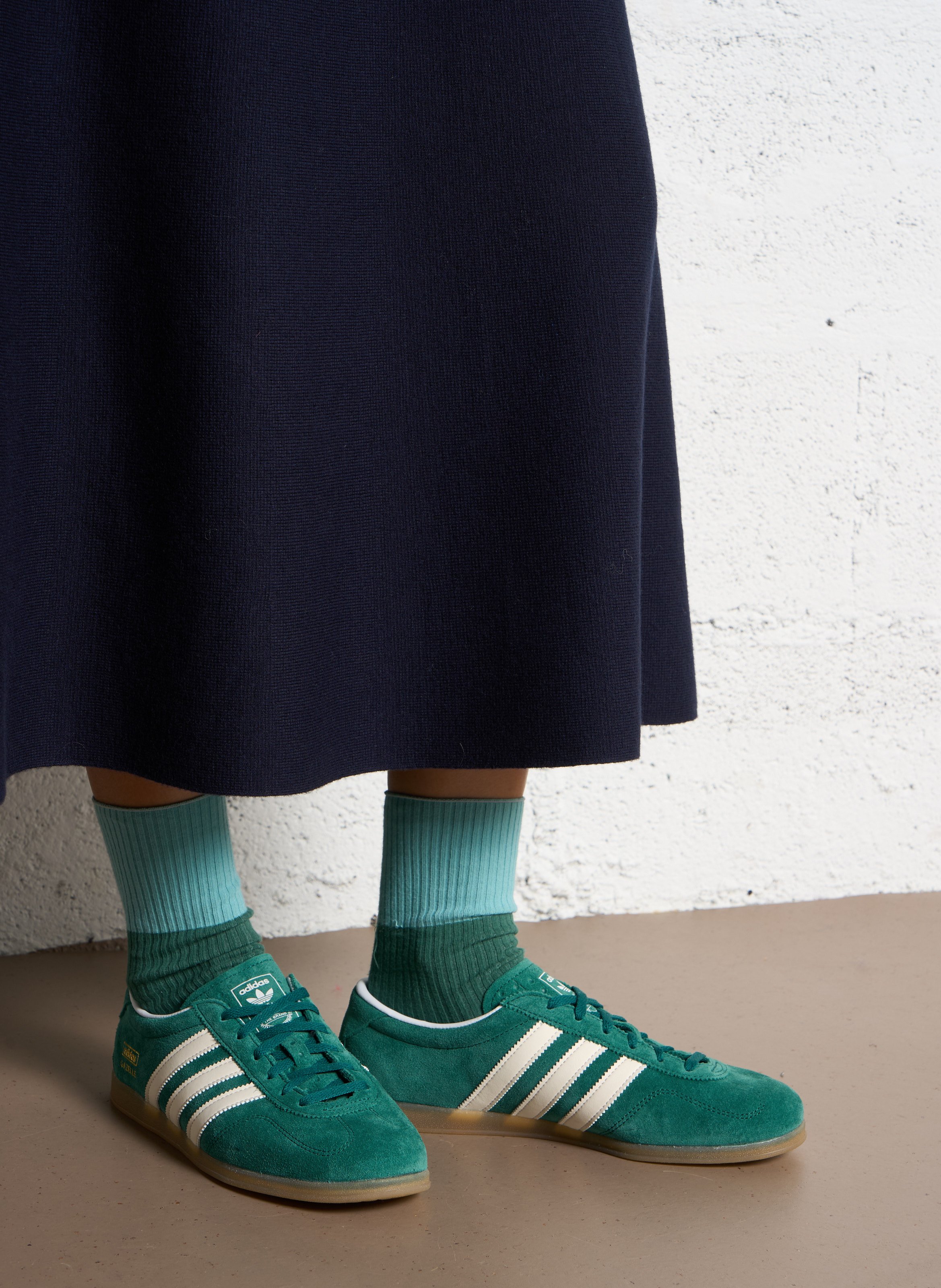 Suede leather low-top sneakers ADIDAS Green