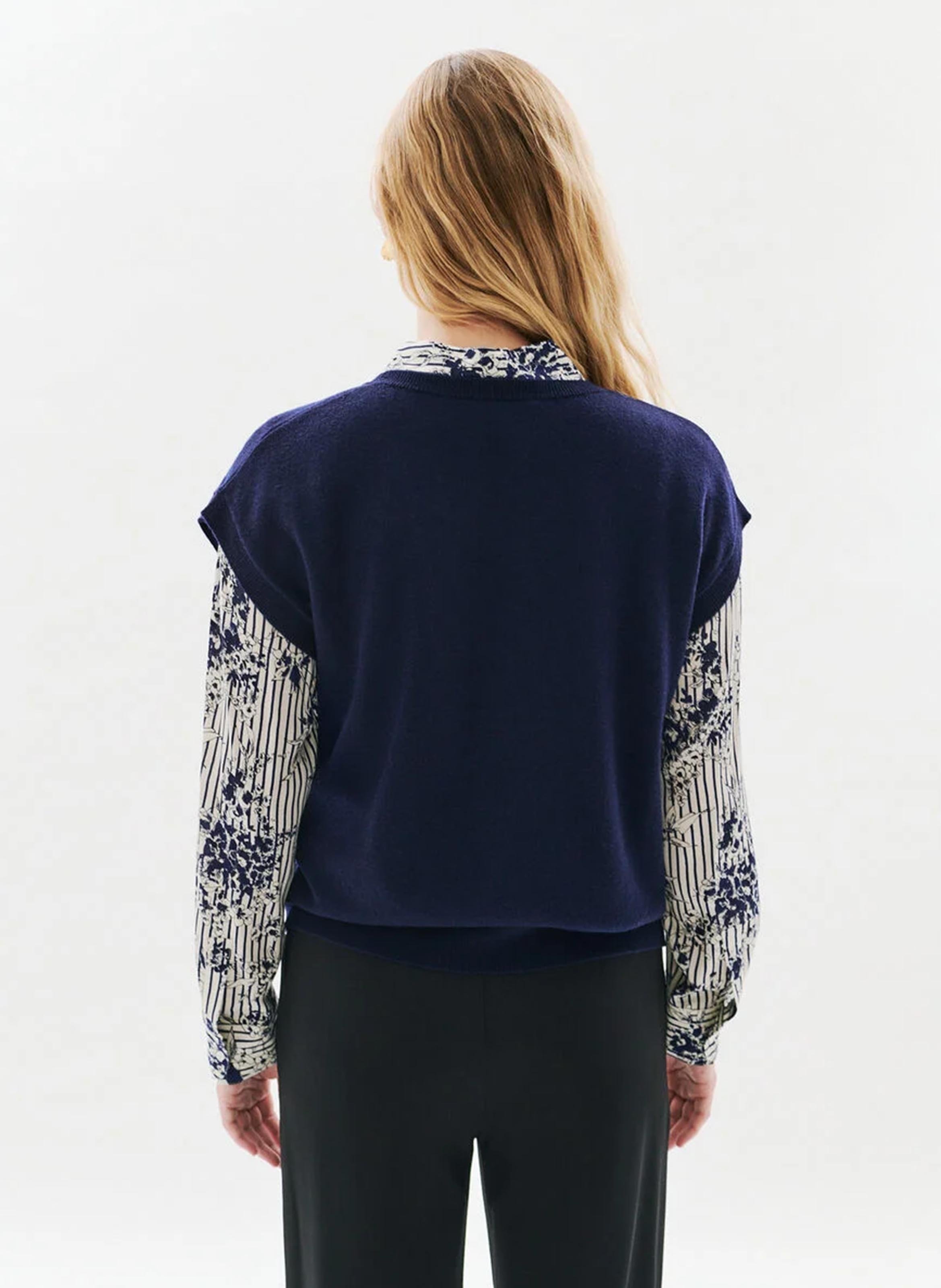 Rundhalspullover aus Wolle CAROLL Blau
