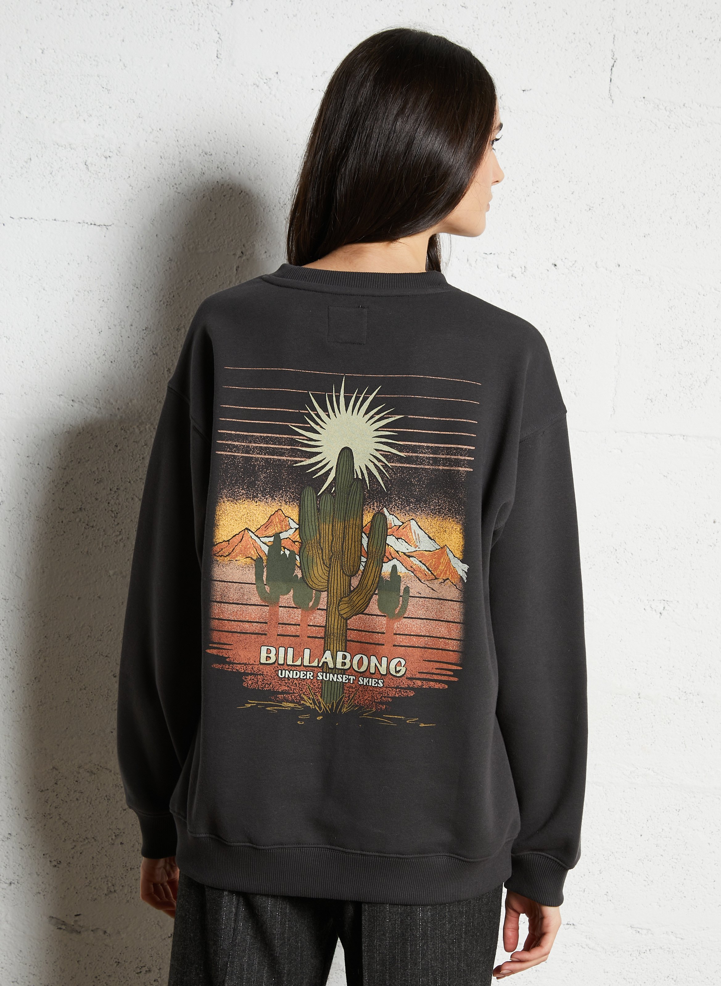 Sweat col rond en coton mélangé BILLABONG Noir