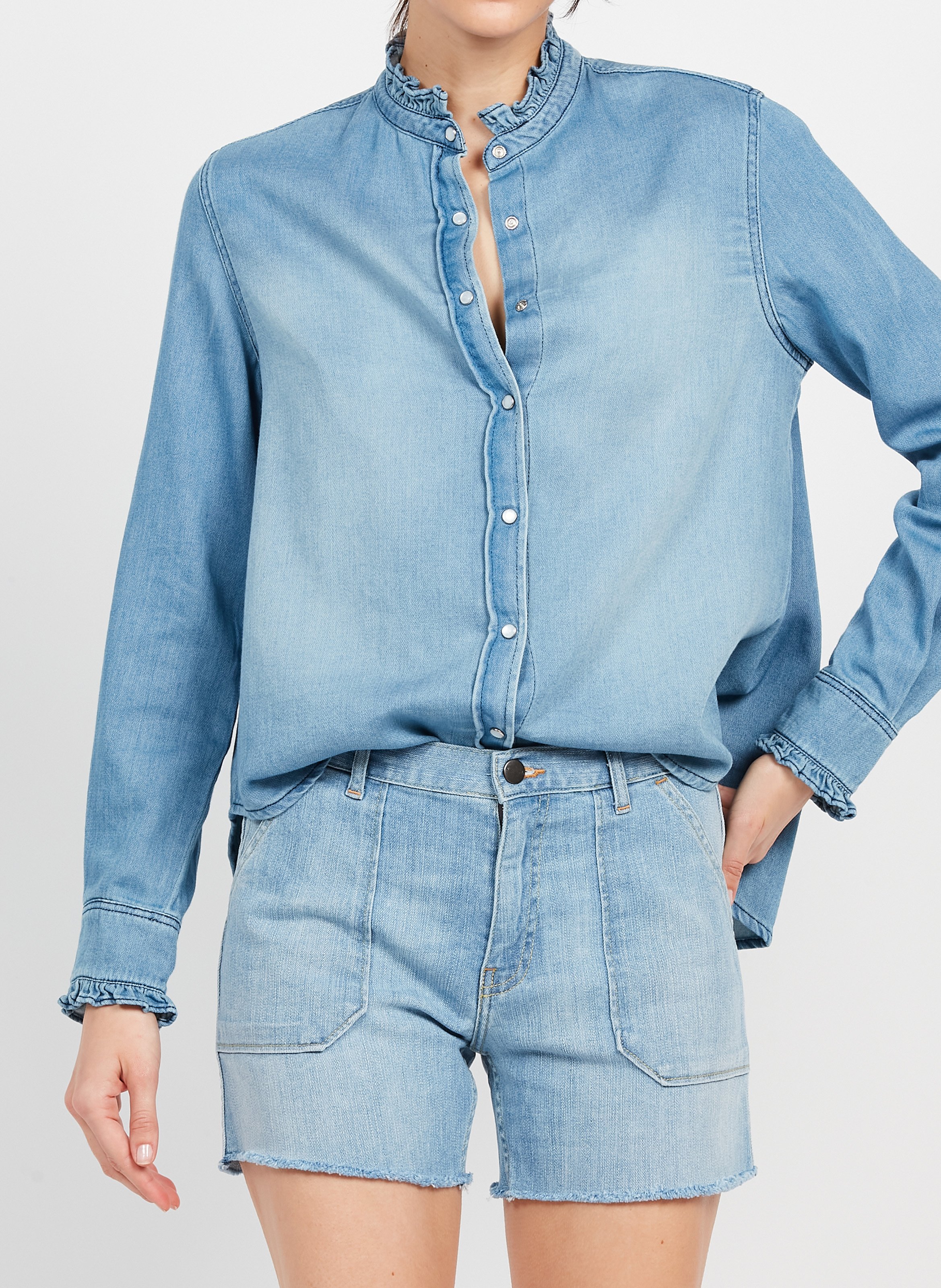 Spijkerblouse met ronde hals ACQUAVERDE