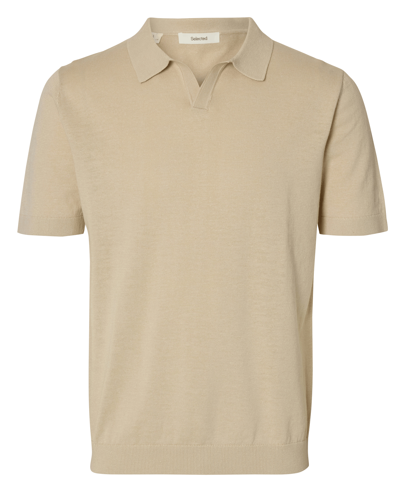 Rechte polo | biokatoenblend SELECTED Beige