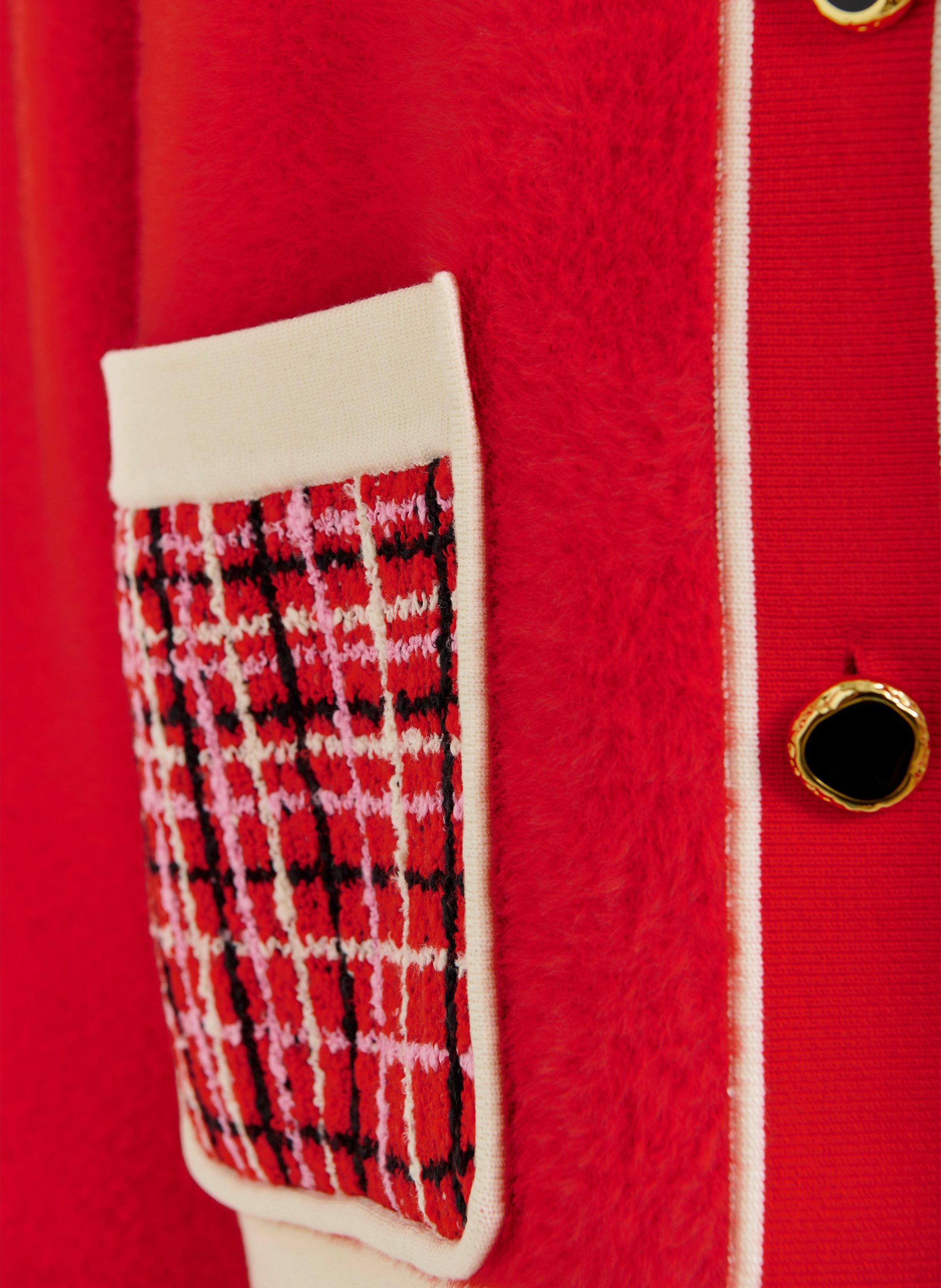 Mantel im Oversize-Stil mit Tweed-Detail ESSENTIEL ANTWERP Rot