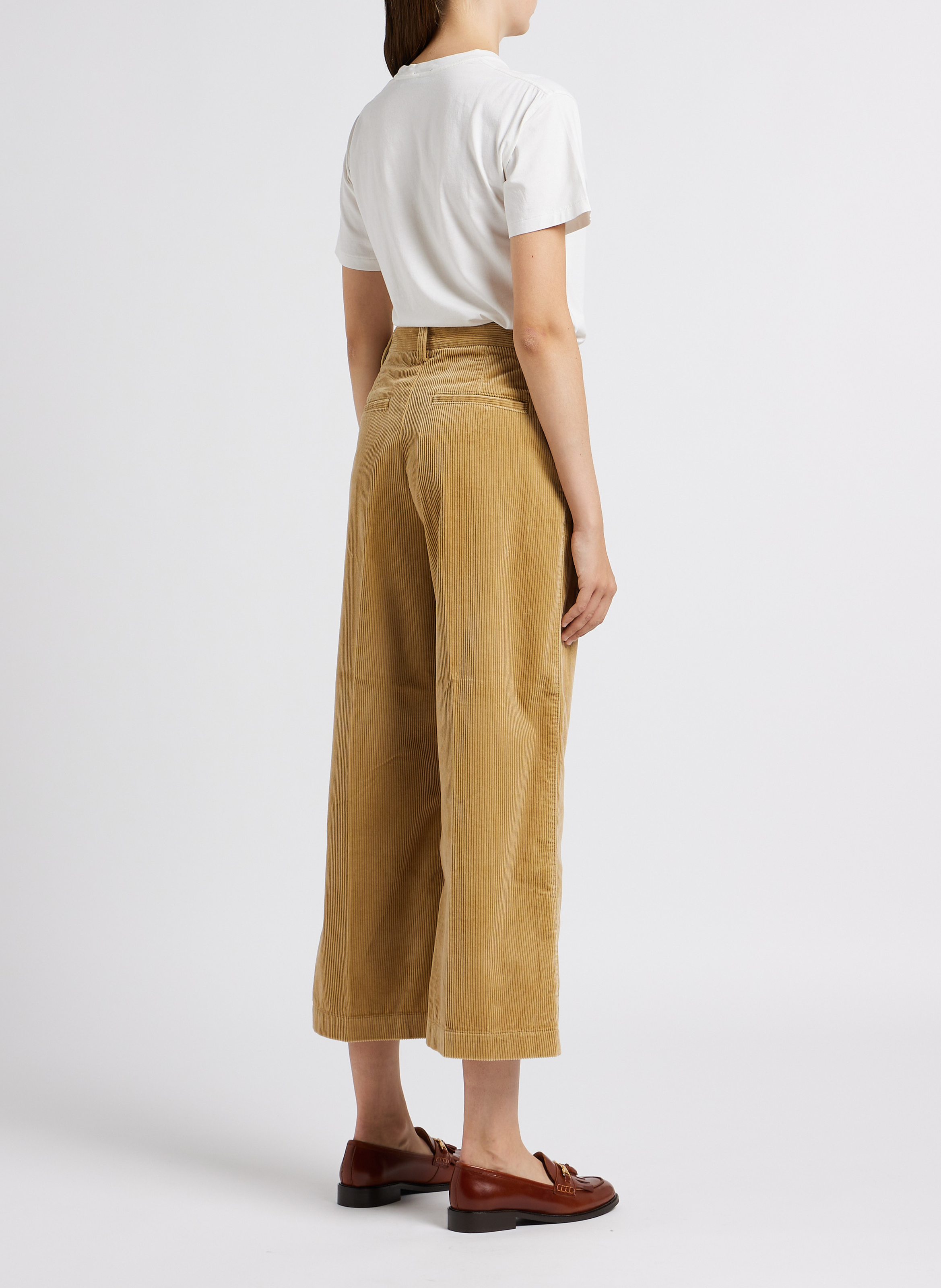 Pantalon large côtelé en coton  POLO RALPH LAUREN Beige