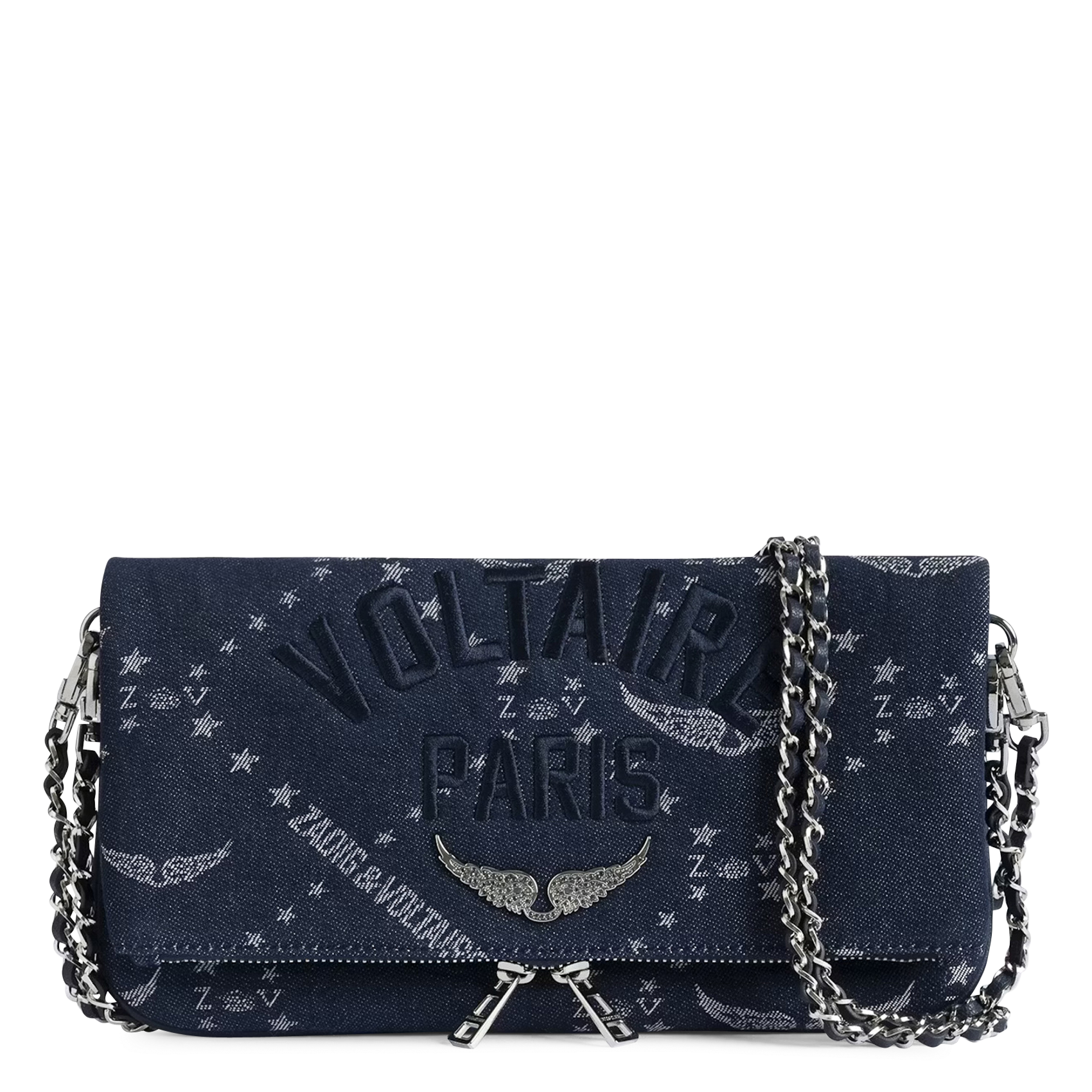 Denim Monogram Clutch ZADIG&VOLTAIRE Blue