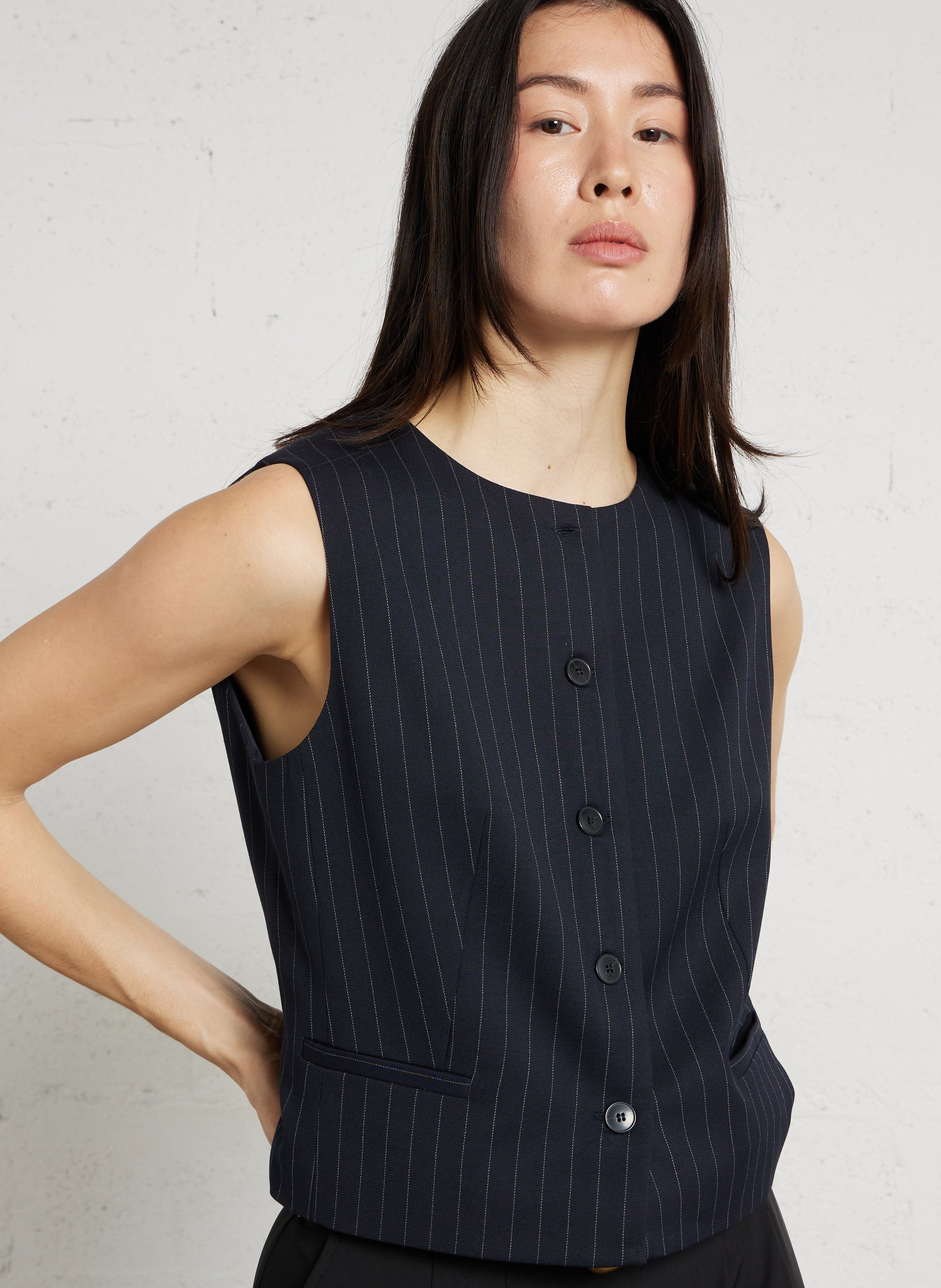 Veste col rond rayé MAISON 123 Bleu