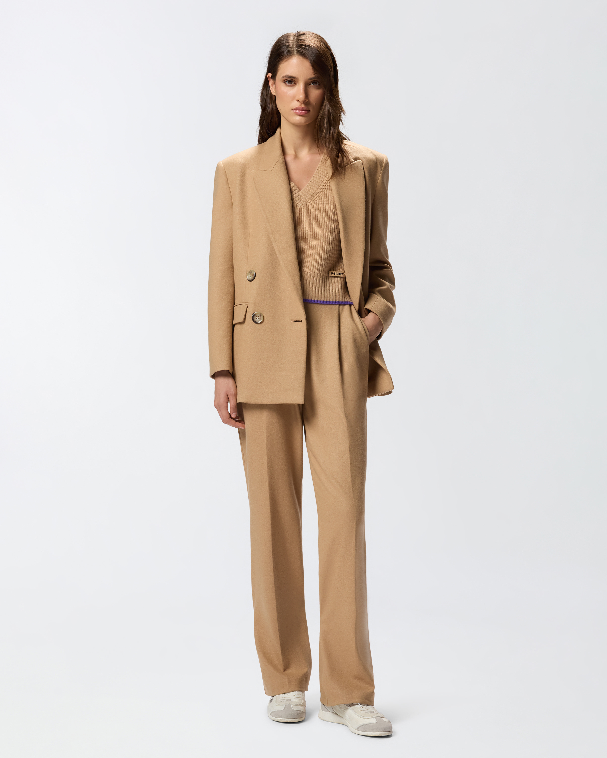 Knit v-neck vest PINKO Purple