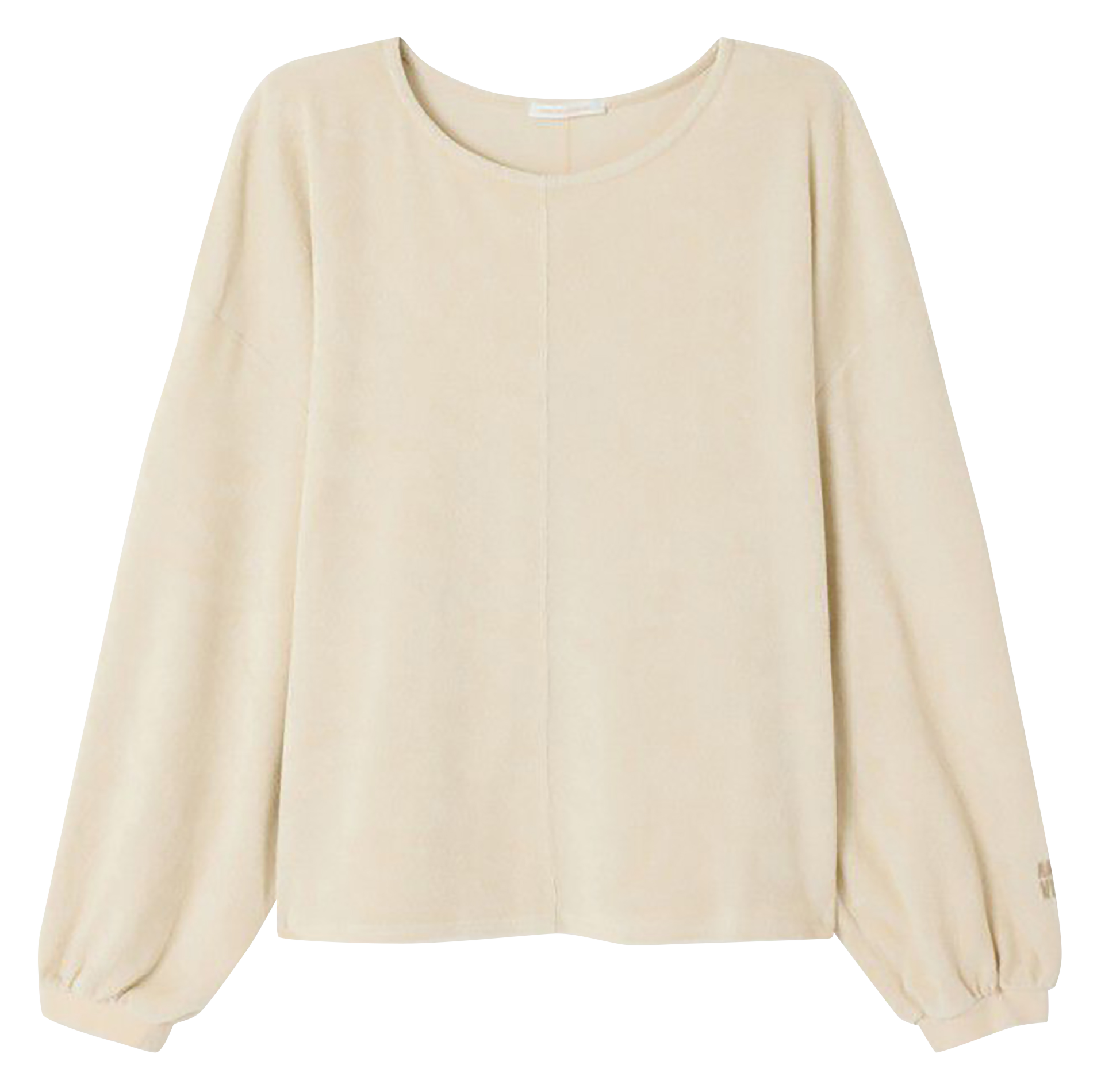 Oversize-Pullover mit Bootsausschnitt aus Baumwolle und recycelter Baumwolle AMERICAN VINTAGE Beige