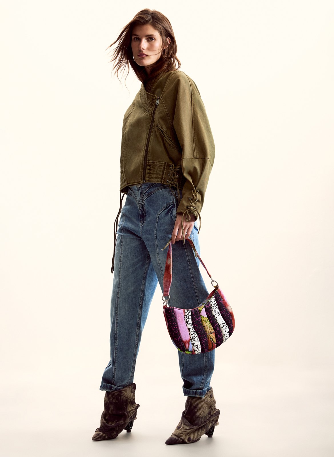 Bolso de algodón estampado DESIGUAL Rojo