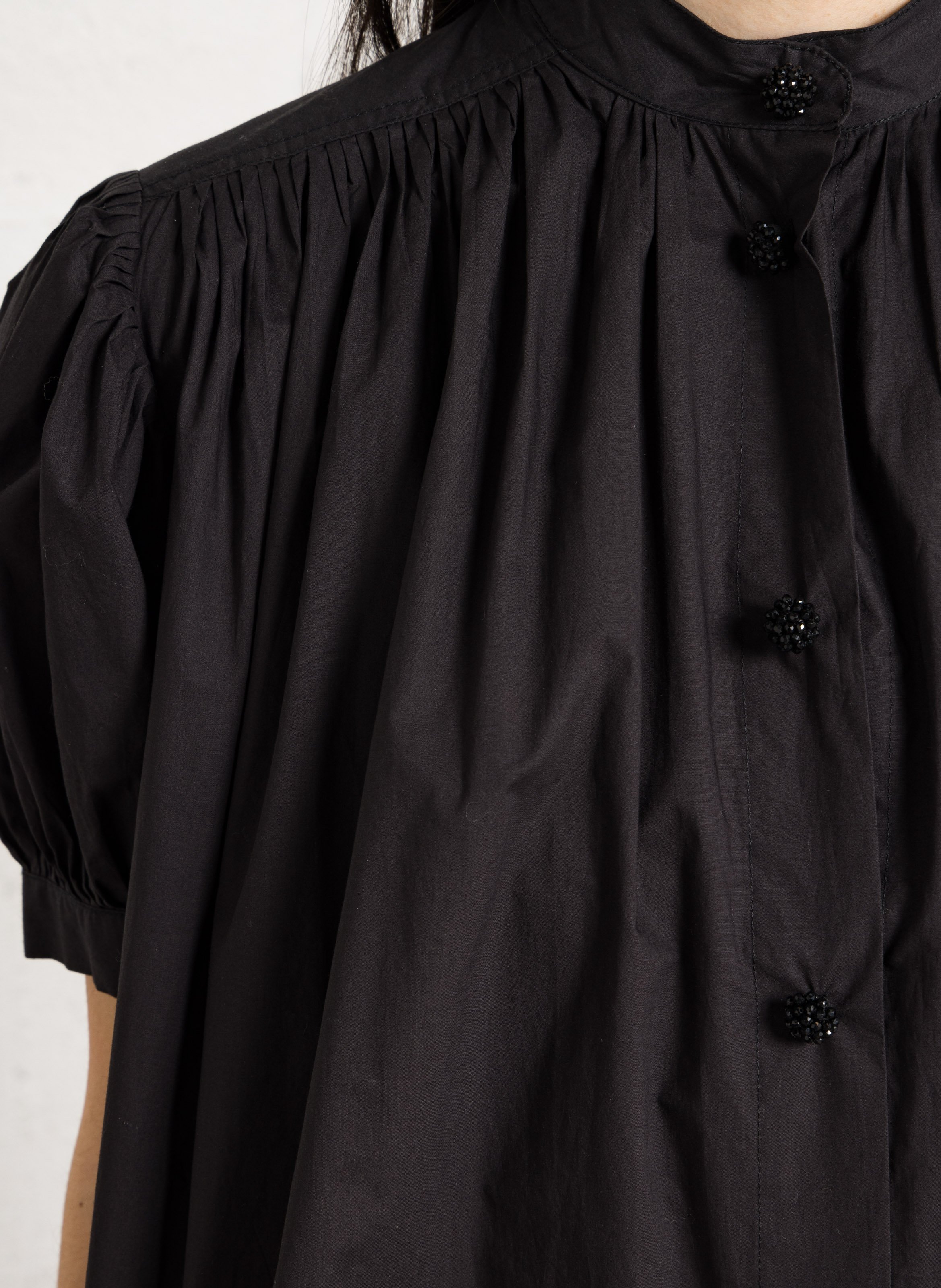 Oversized round neck cotton shirt LAURENCE BRAS Black