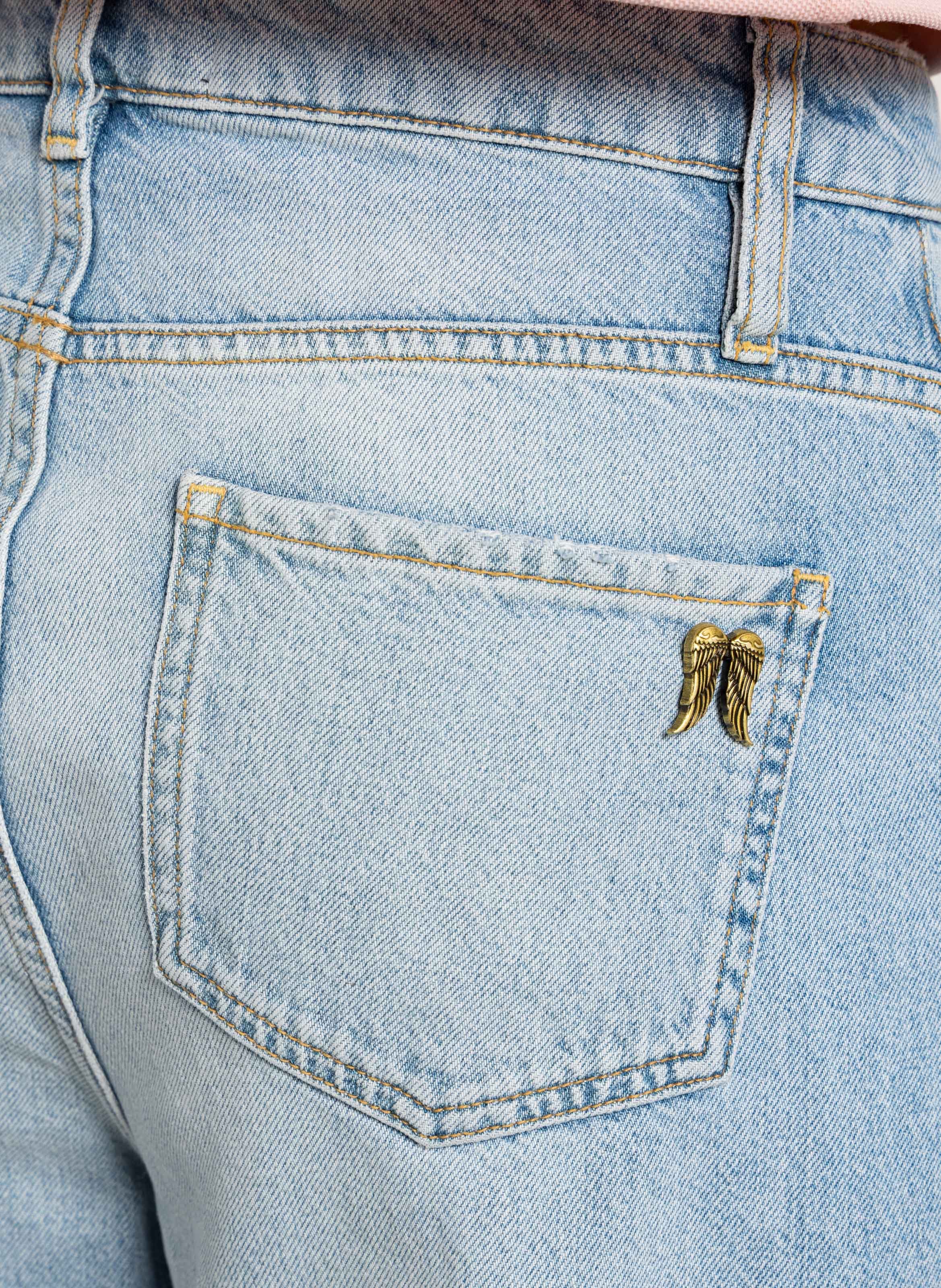 Weite High Waist Jeans aus Baumwoll-Mix BERENICE Blau