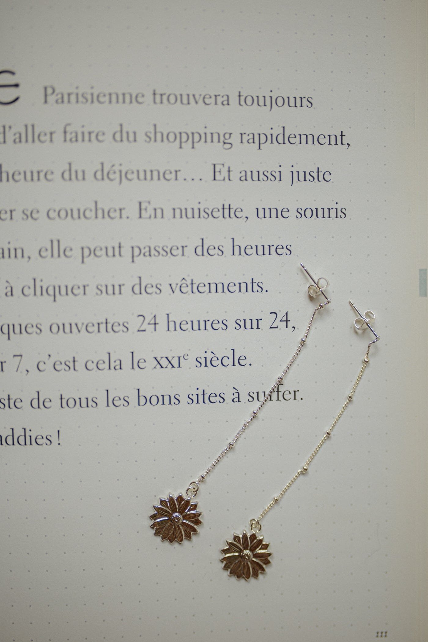 Silver-plated flower drop earrings MONSIEUR SIMONE Silver