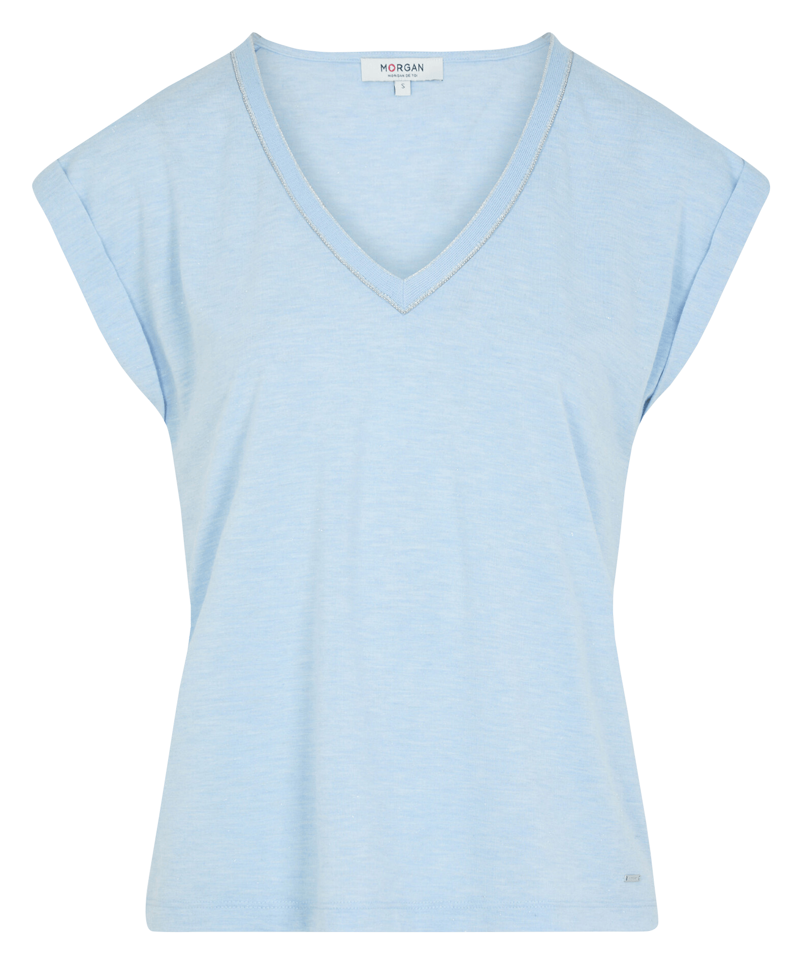 Tee-shirt droit manches courtes  MORGAN Bleu