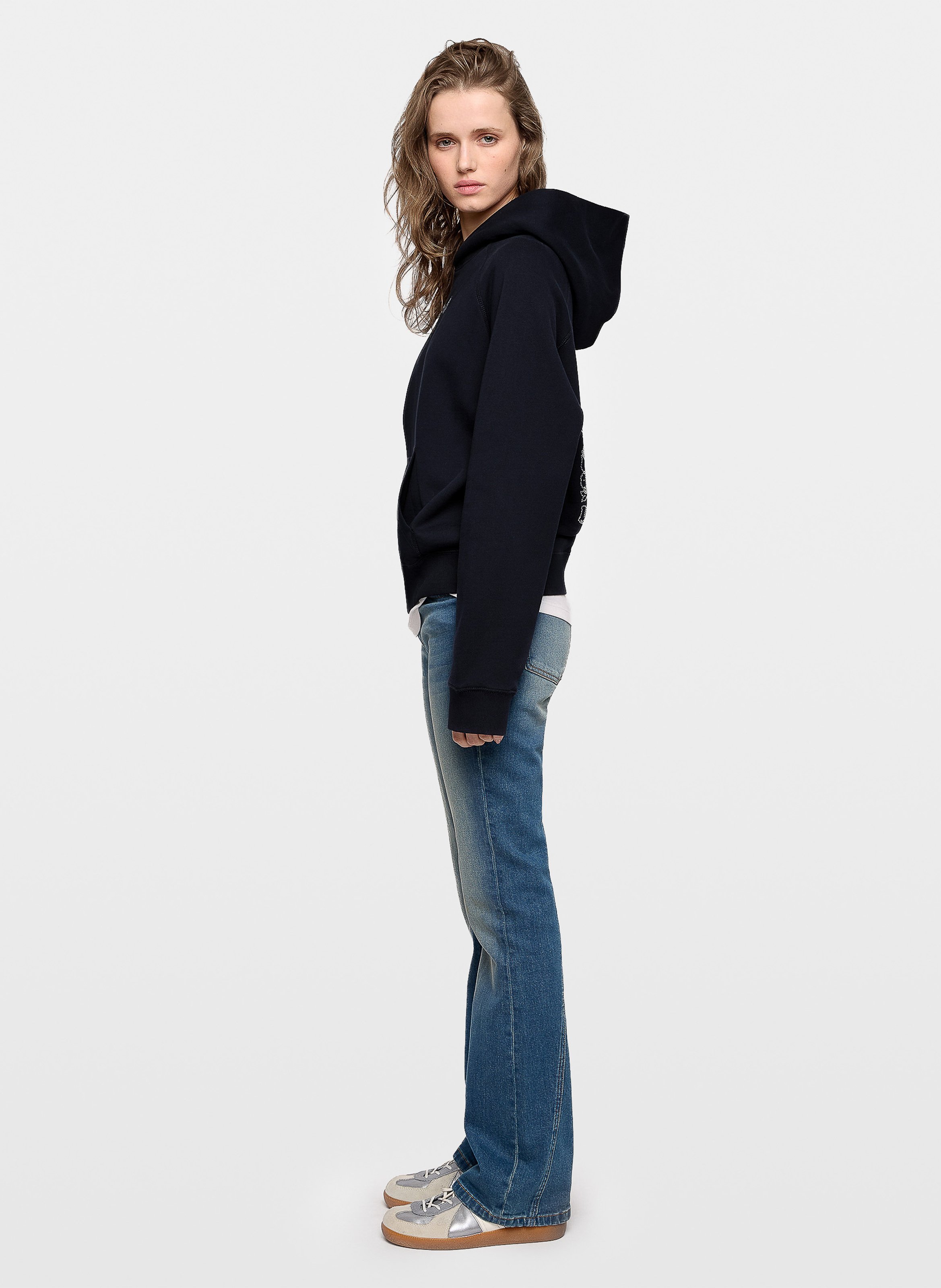 Sweat col rond en coton bio ZADIG&VOLTAIRE Bleu