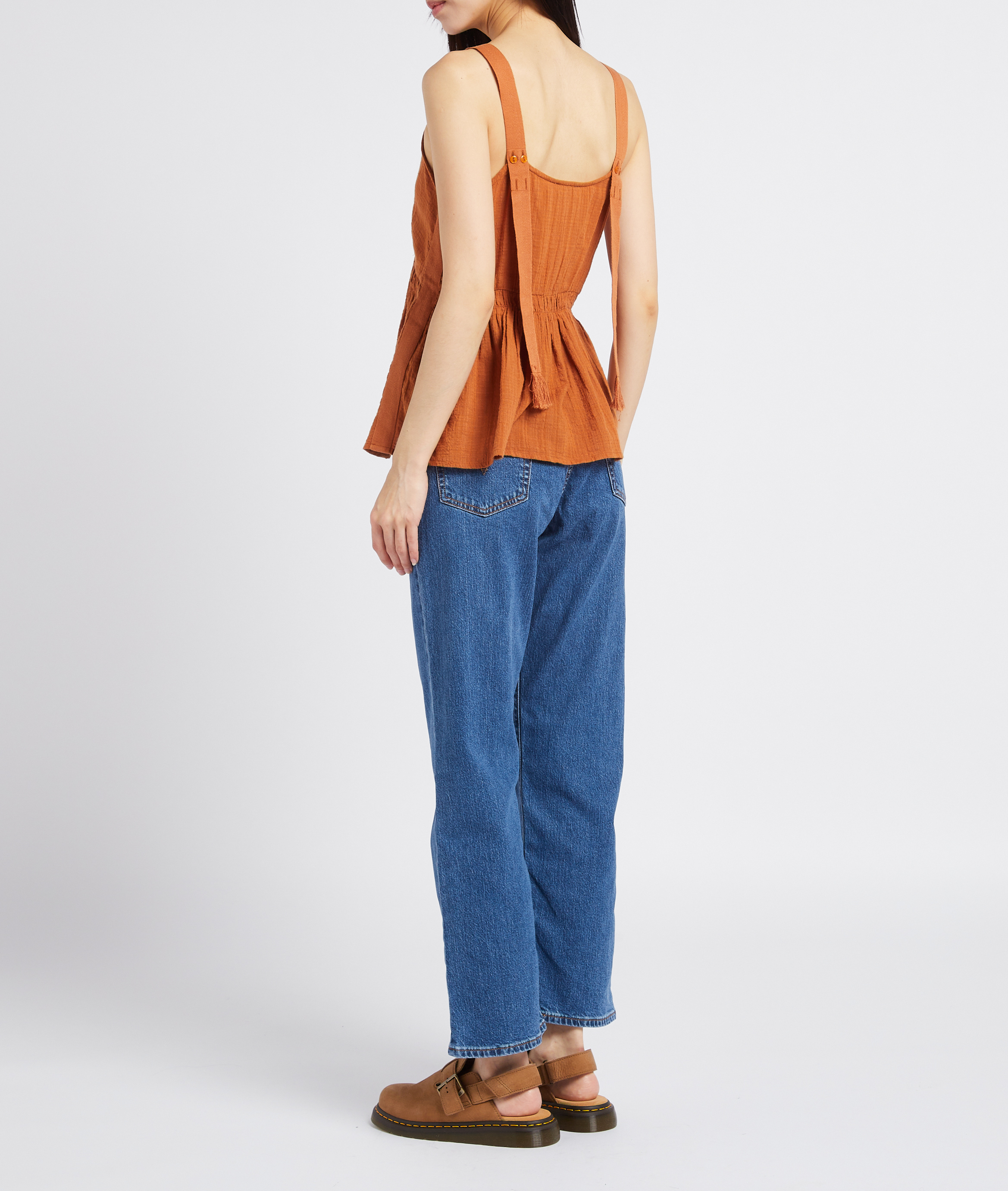 Top met plissédetail SWILDENS Oranje