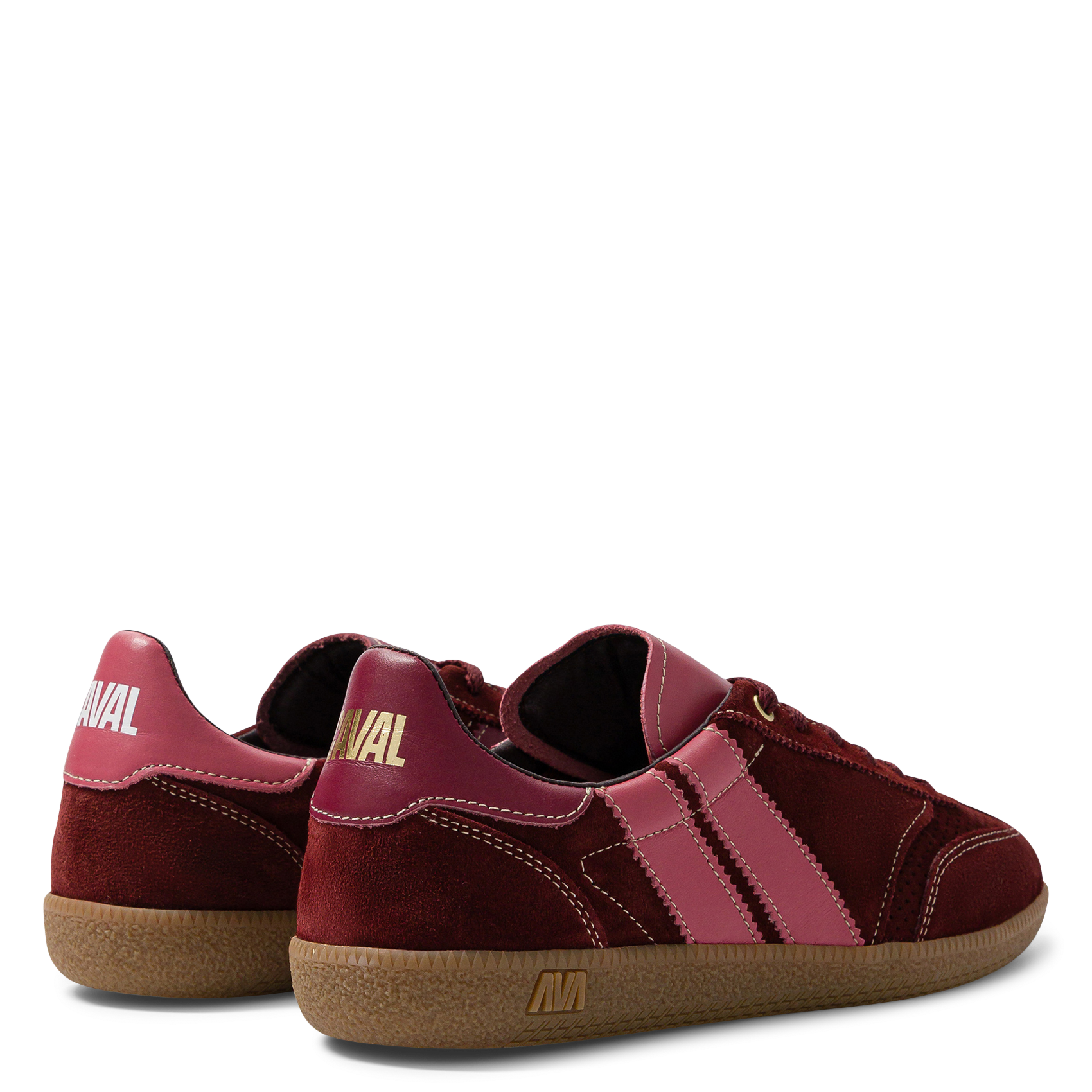 Baskets basses en cuir velours CAVAL Rouge