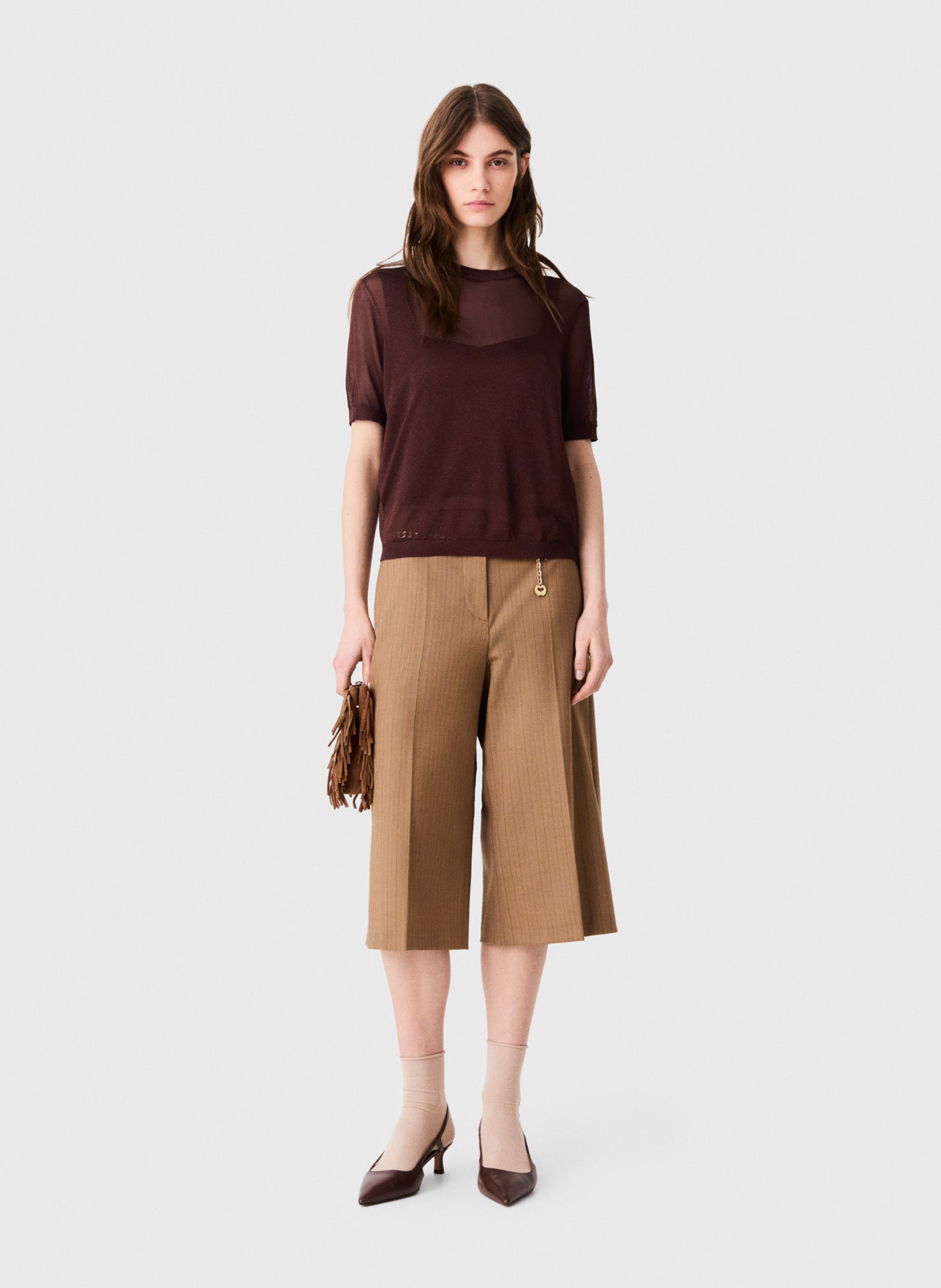 Metallic T-shirt MAJE Bruin