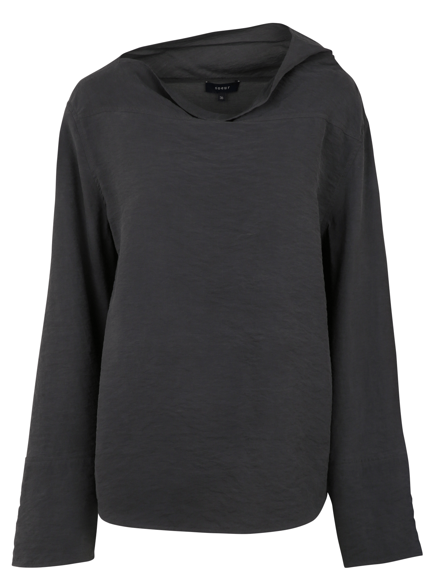 Long-sleeve silk blend top SOEUR Grey