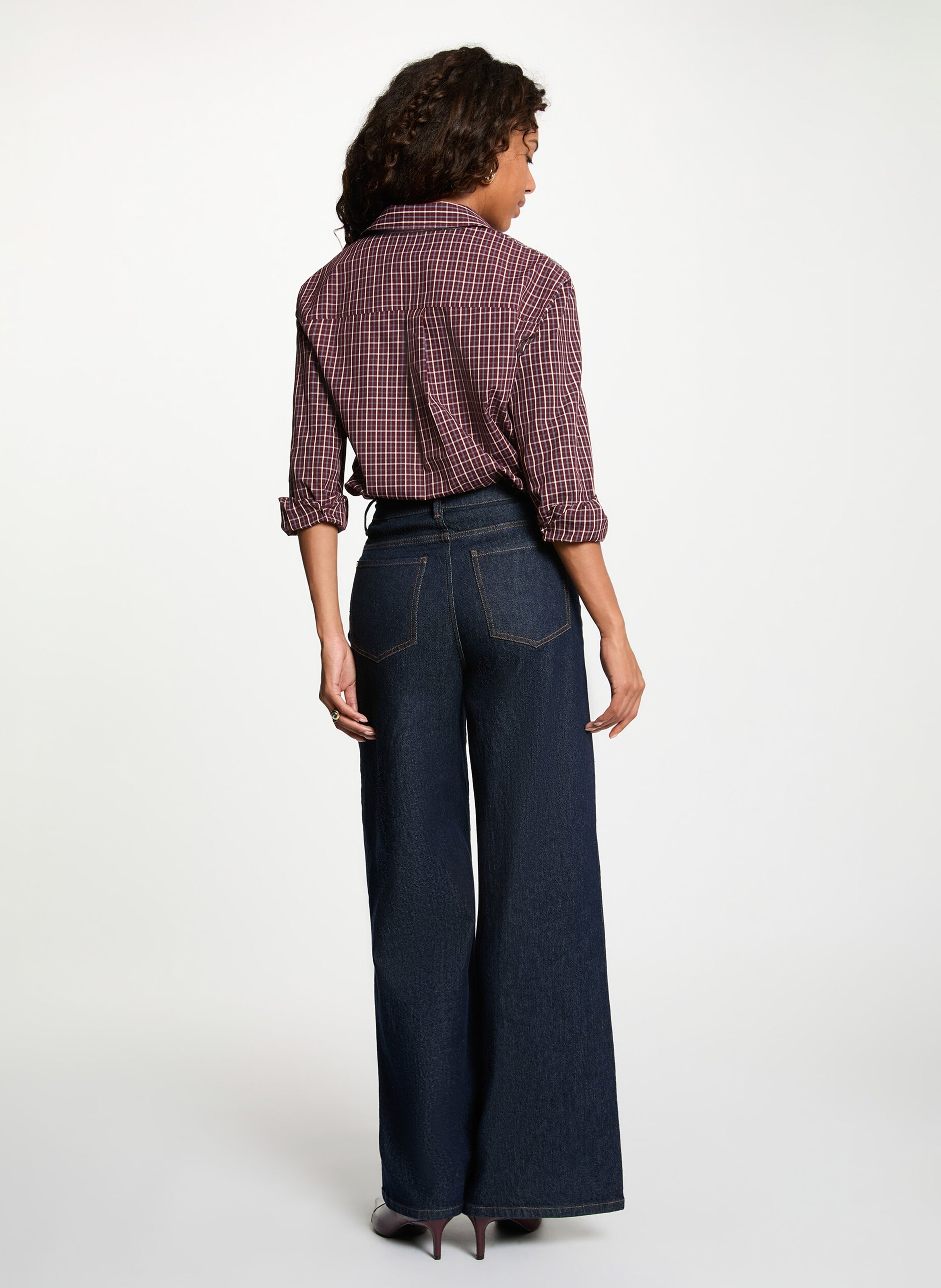 Chemise oversize à carreaux MORGAN Rouge
