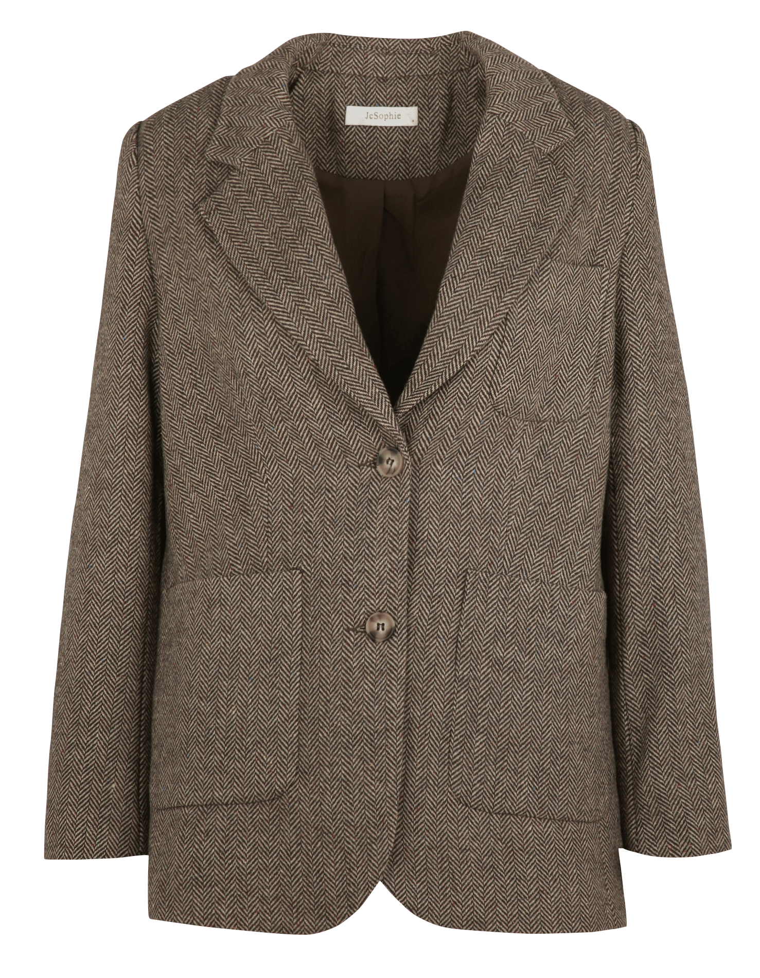 Straight printed tailored jacket JC SOPHIE Brown