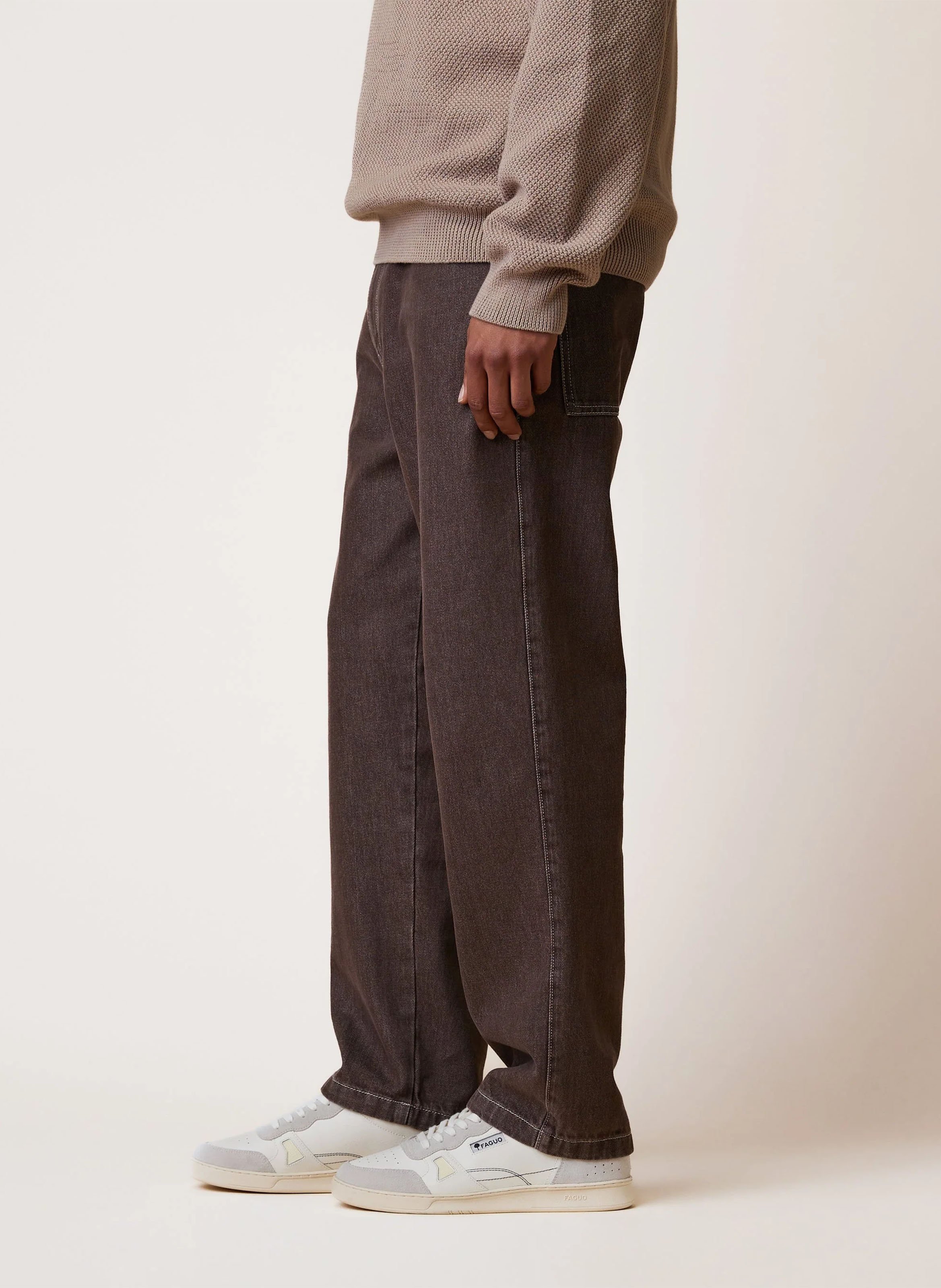 Straight-leg cotton jeans FAGUO Brown