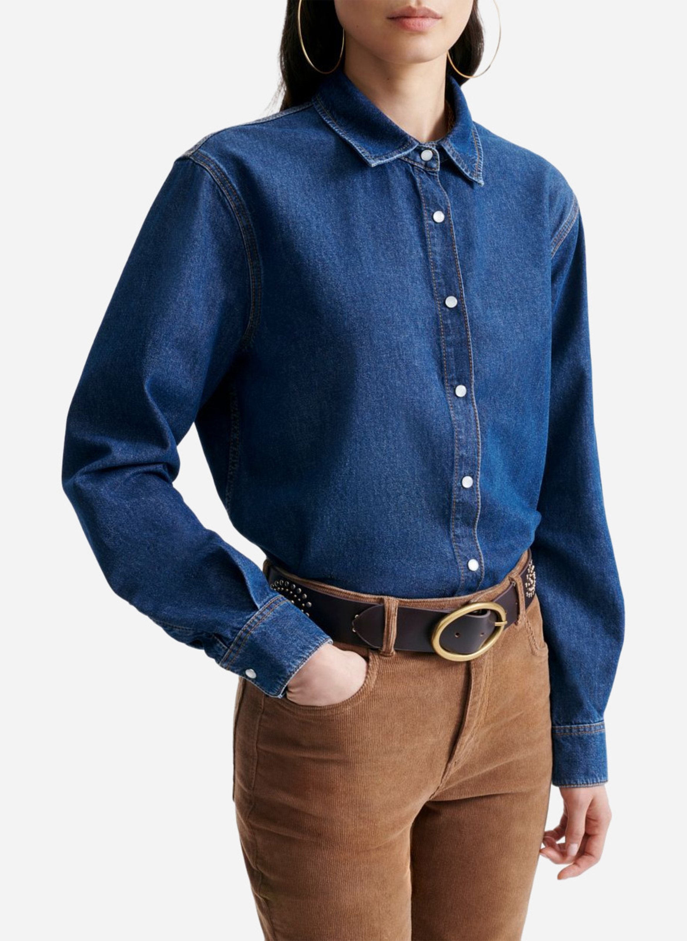 Katoenen blouse met klassieke kraag VANESSA BRUNO Blauw