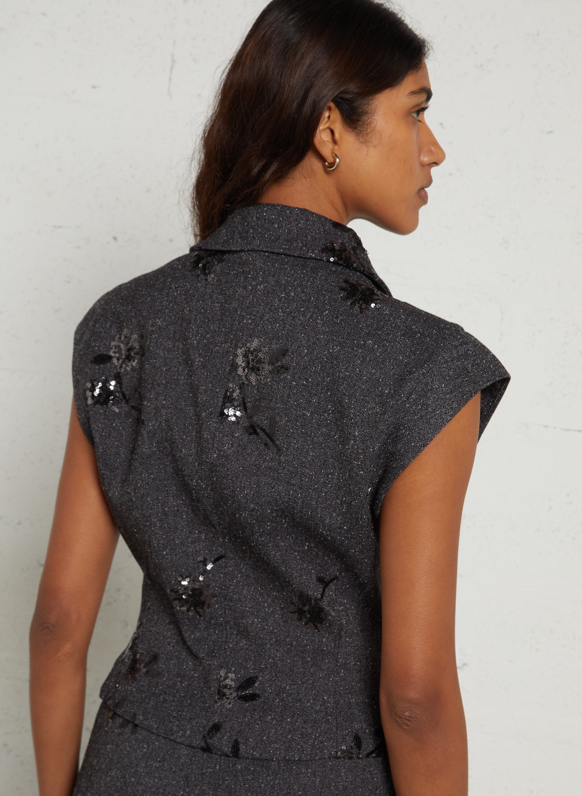 Fitted sequin blazer jacket IMPERIAL Black