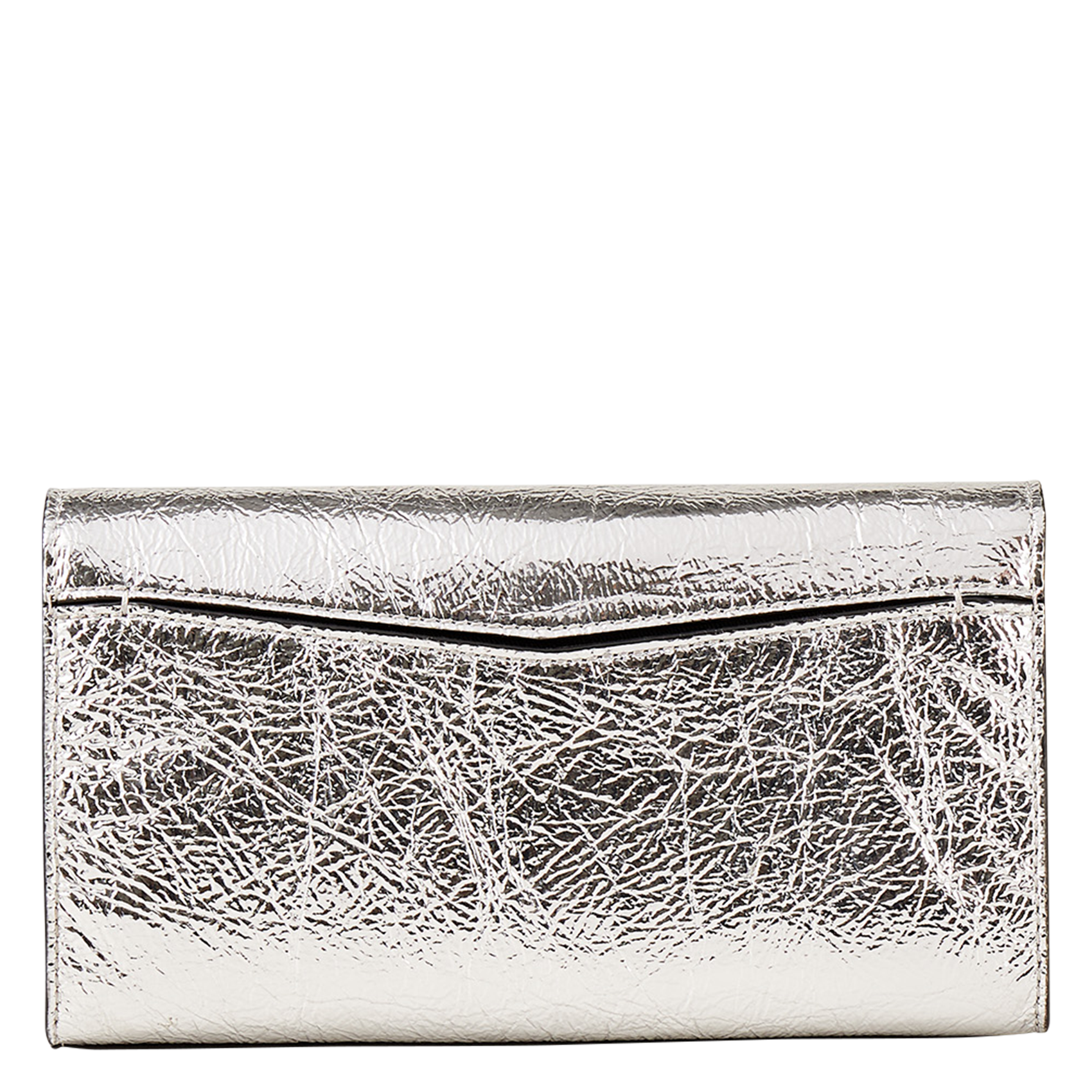 Leather shoulder bag SANDRO Silver