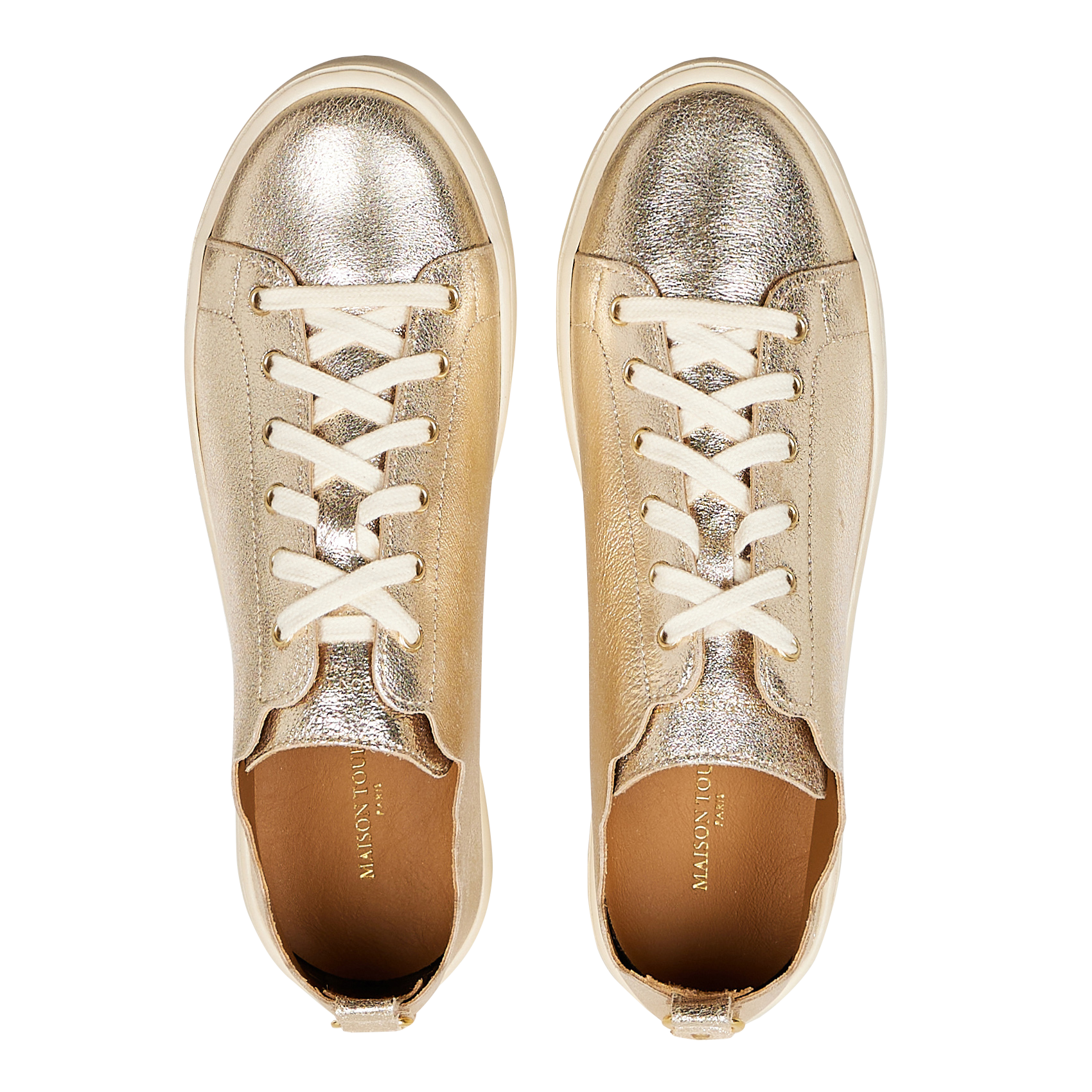 Lage, leren sneakers MAISON TOUFET Goudkleurig