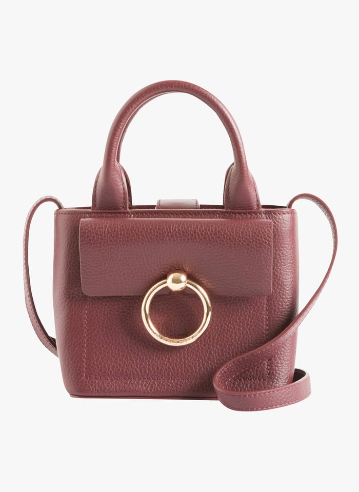 Mini Sac Bandouli re En Cuir Grain Anoucknanograinedbis Bordeaux