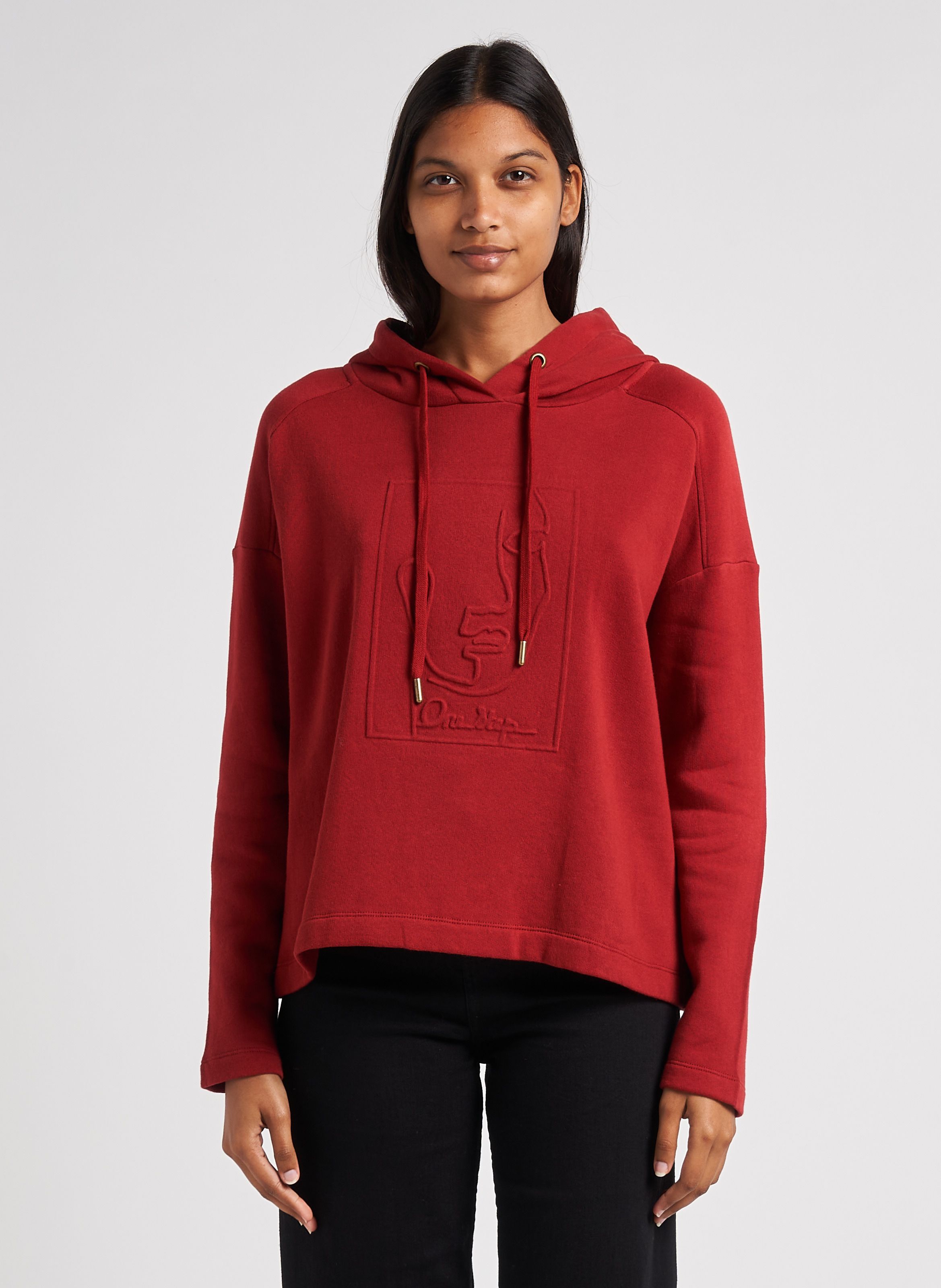 Pull rouge a capuche femme new arrivals