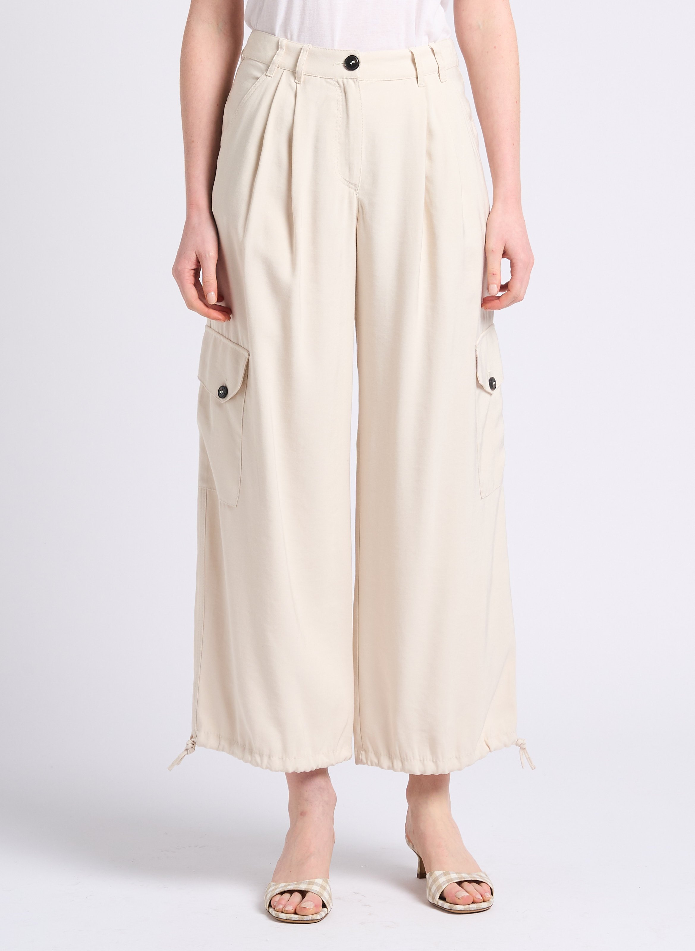 Wide-leg cargo pants MAX&Co. White