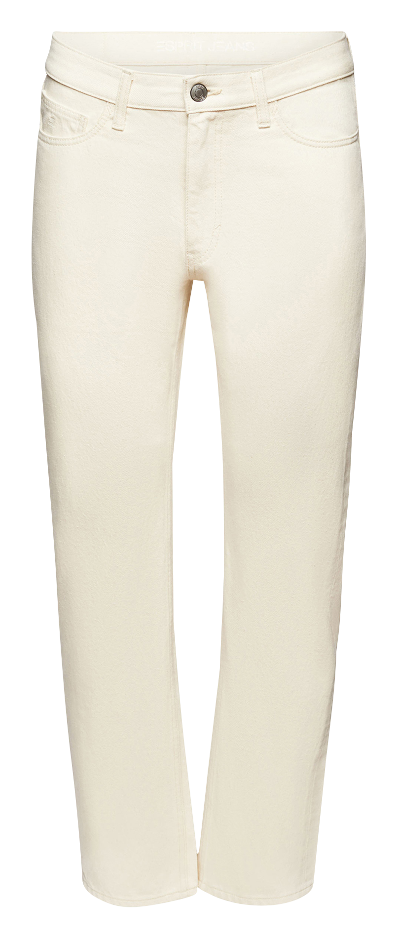 Straight high-rise cotton jeans ESPRIT White
