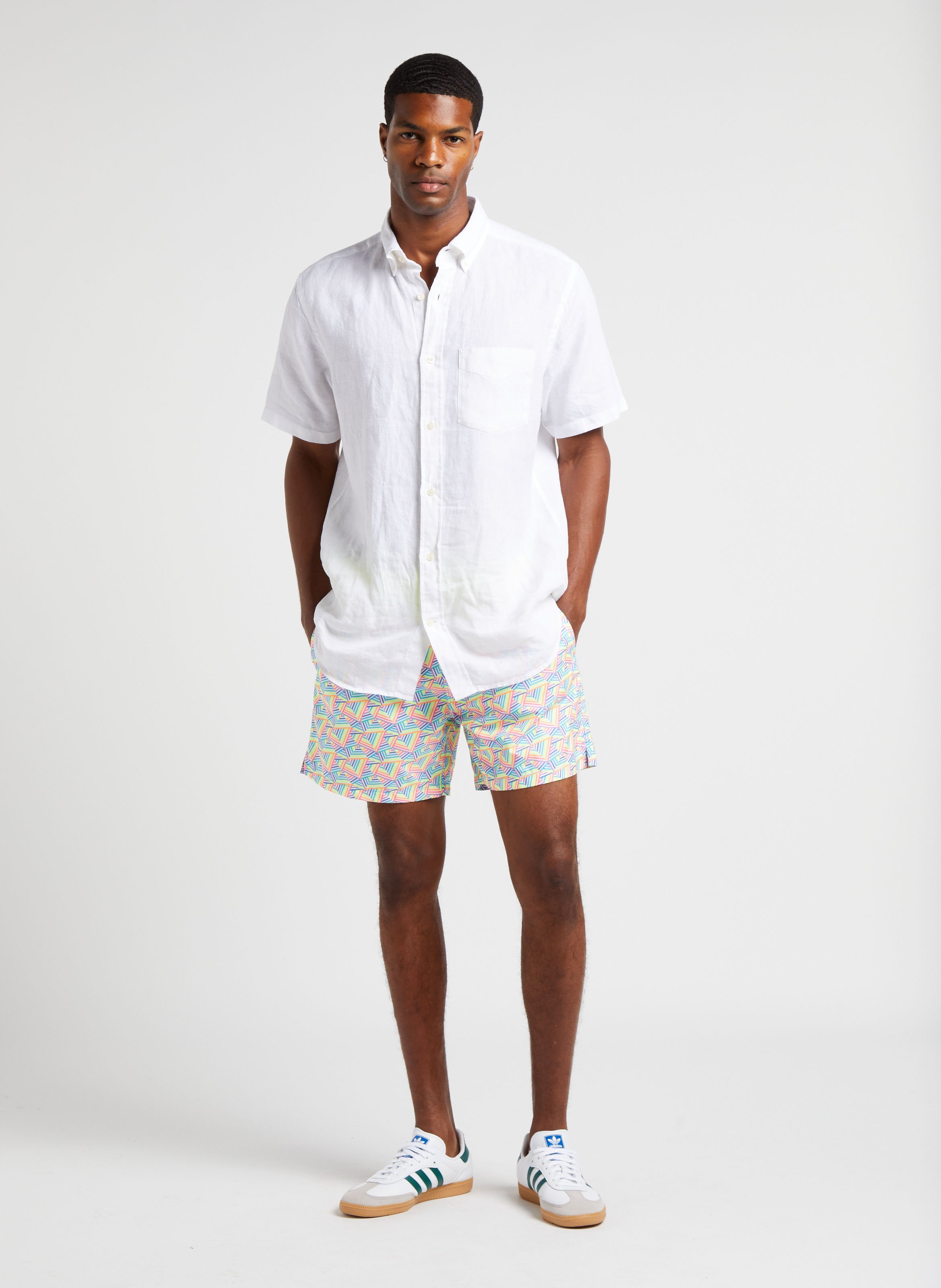 Printed Mixed fiber recycled fitted swimshorts GILI'S Multicolored